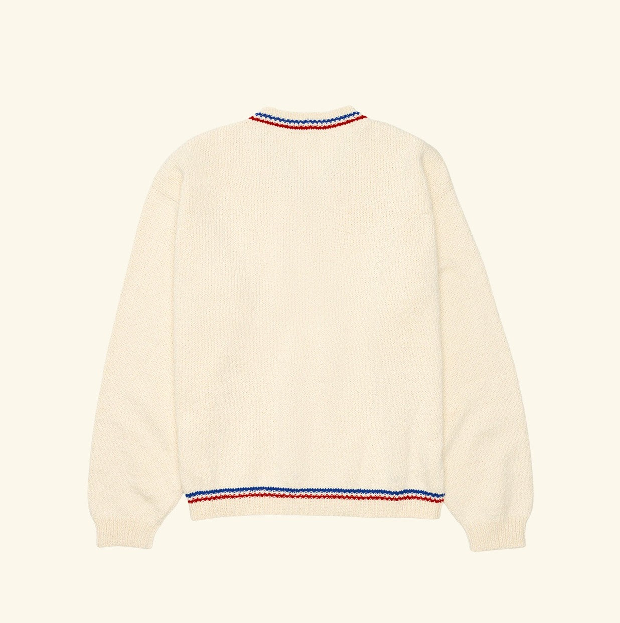 V-Neck Cotton Knit Sweater (Cream)