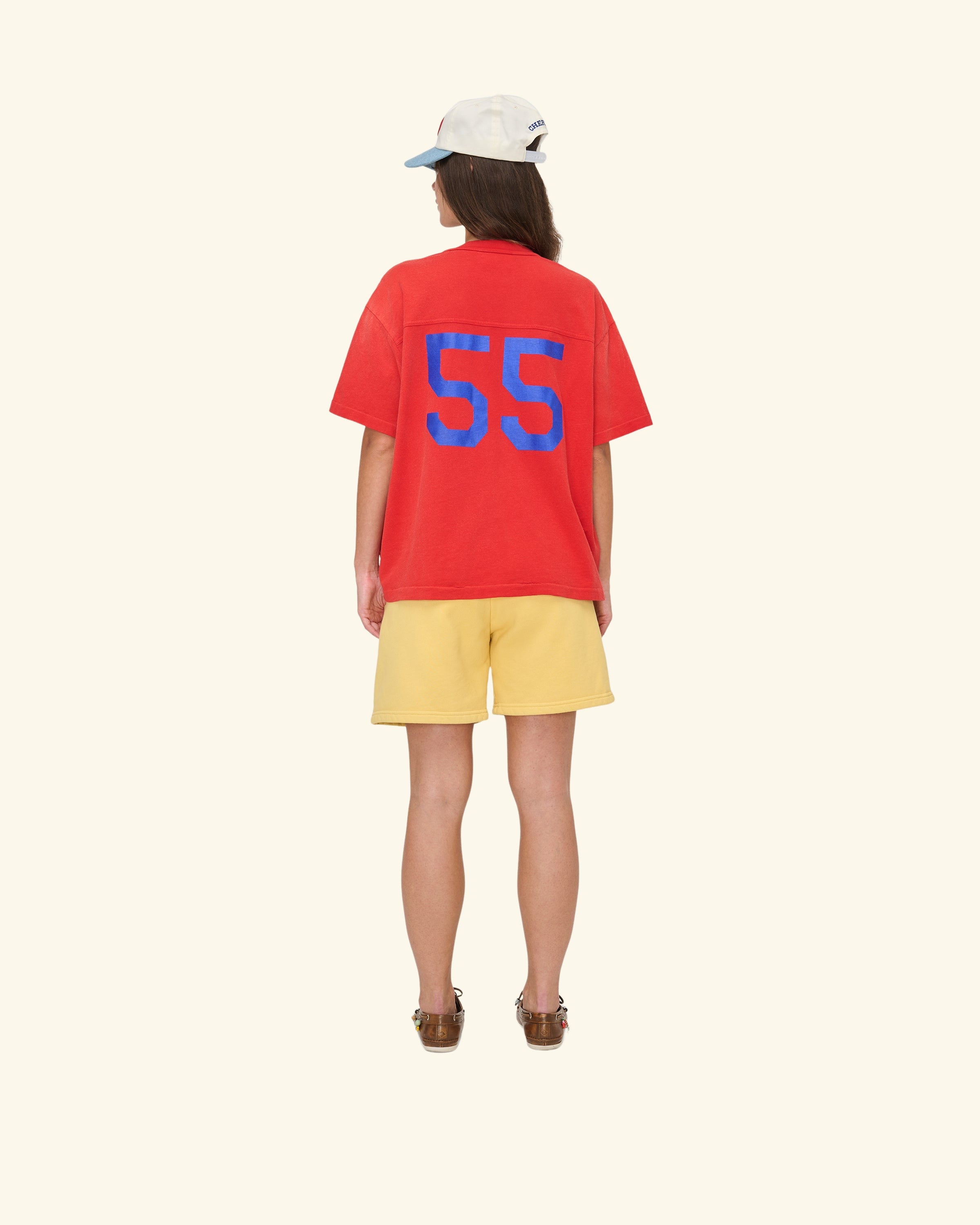 Cotton Football Boxy Jersey (Red)
