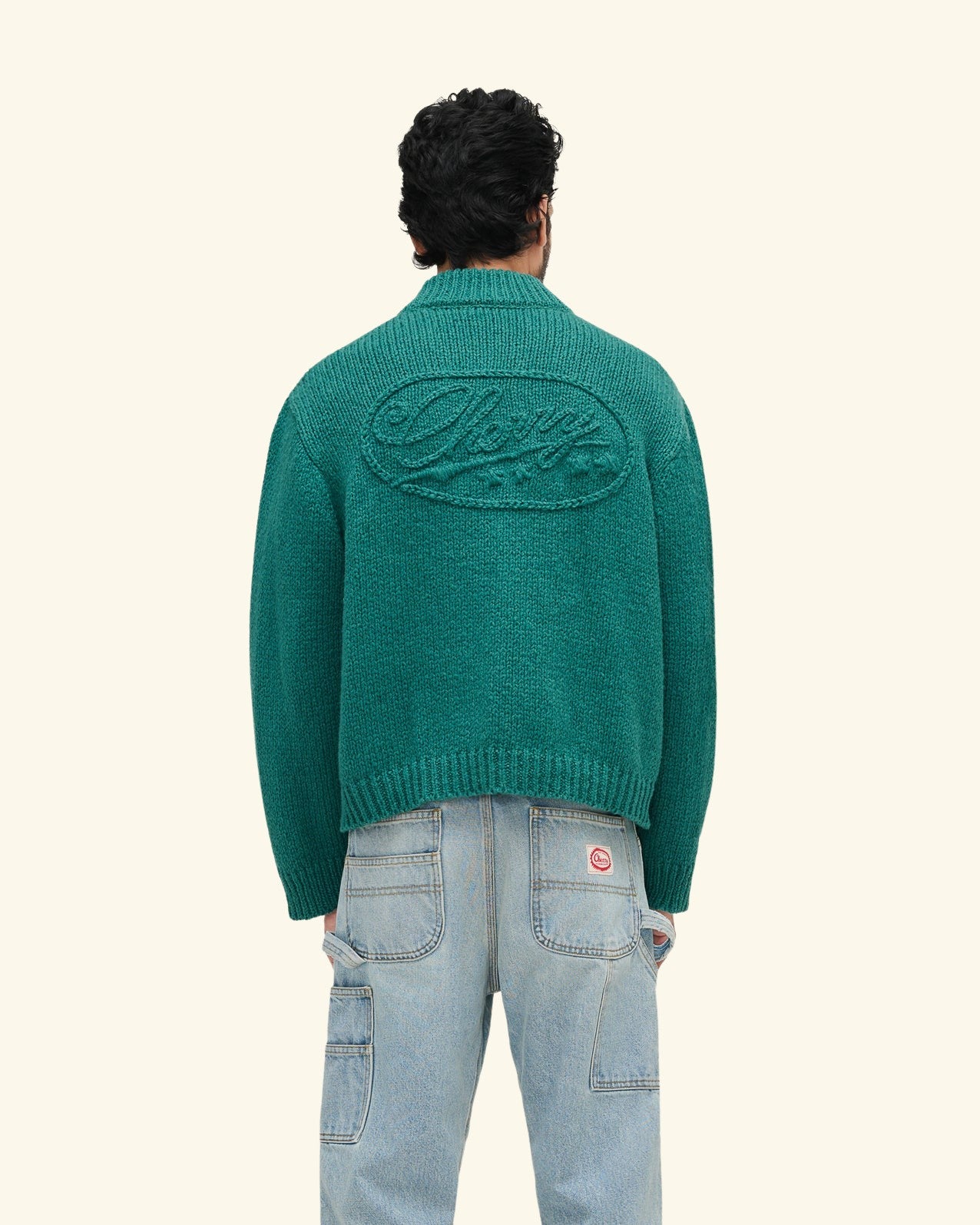 Cotton Knit Zip Jacket (Teal)