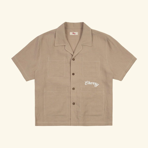 シャツ Allege. 21SS Standard Shirt (Beige) Linen Vacation Shirt (Beige) – CHERRY LA