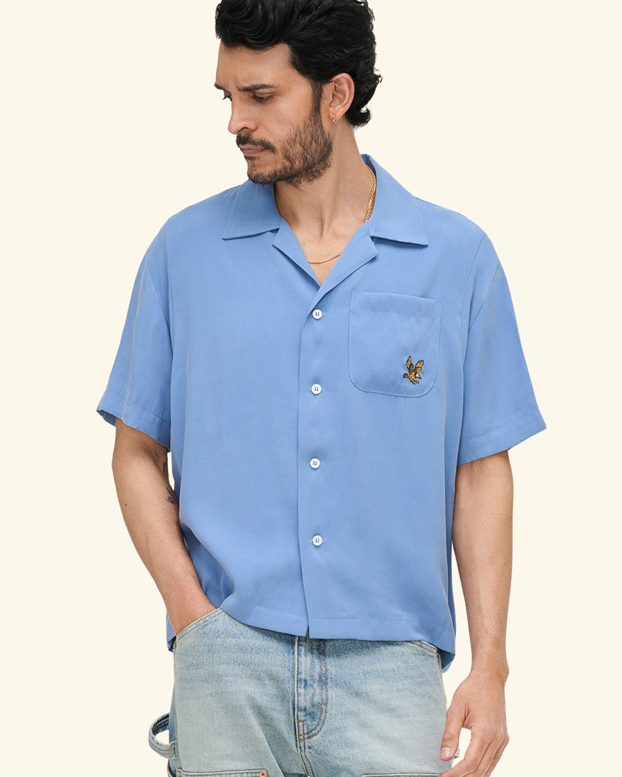 Tencel Bowling Shirt (Steel Blue)