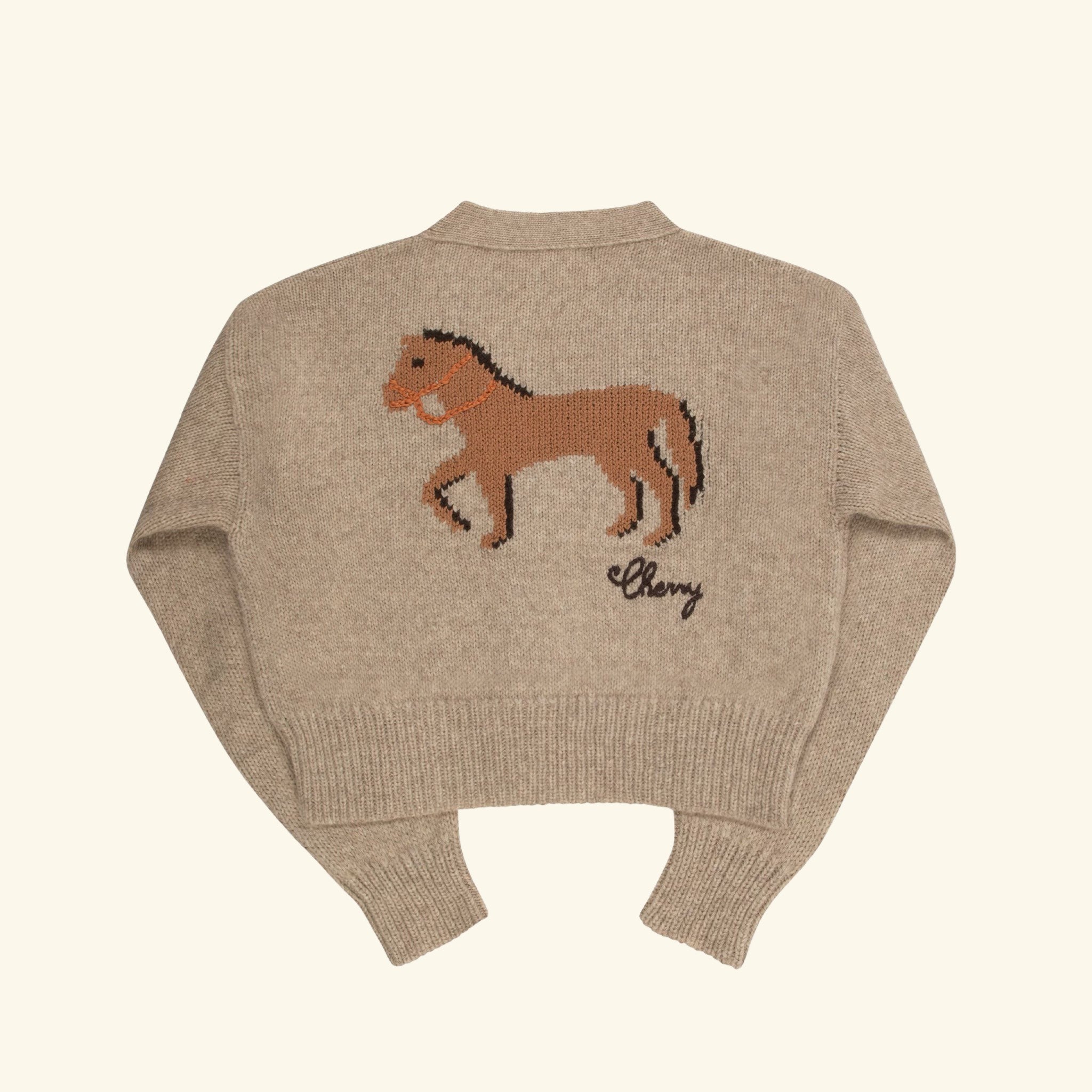 Cropped Stables Cardigan (Heather Oat)