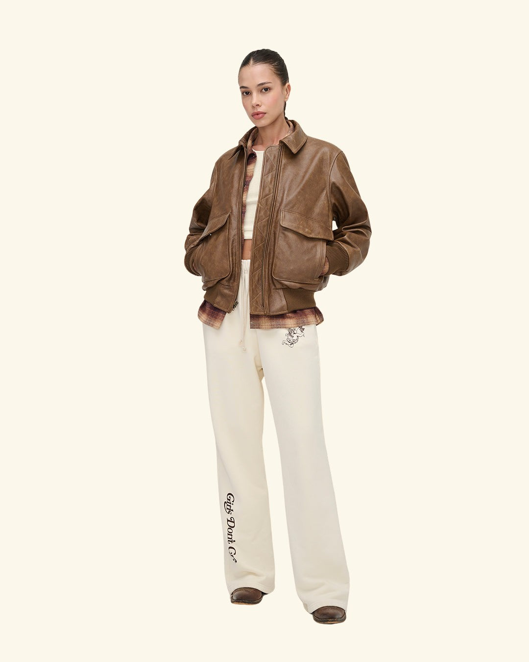 Cherry x GDC Angel Leather Flight Jacket