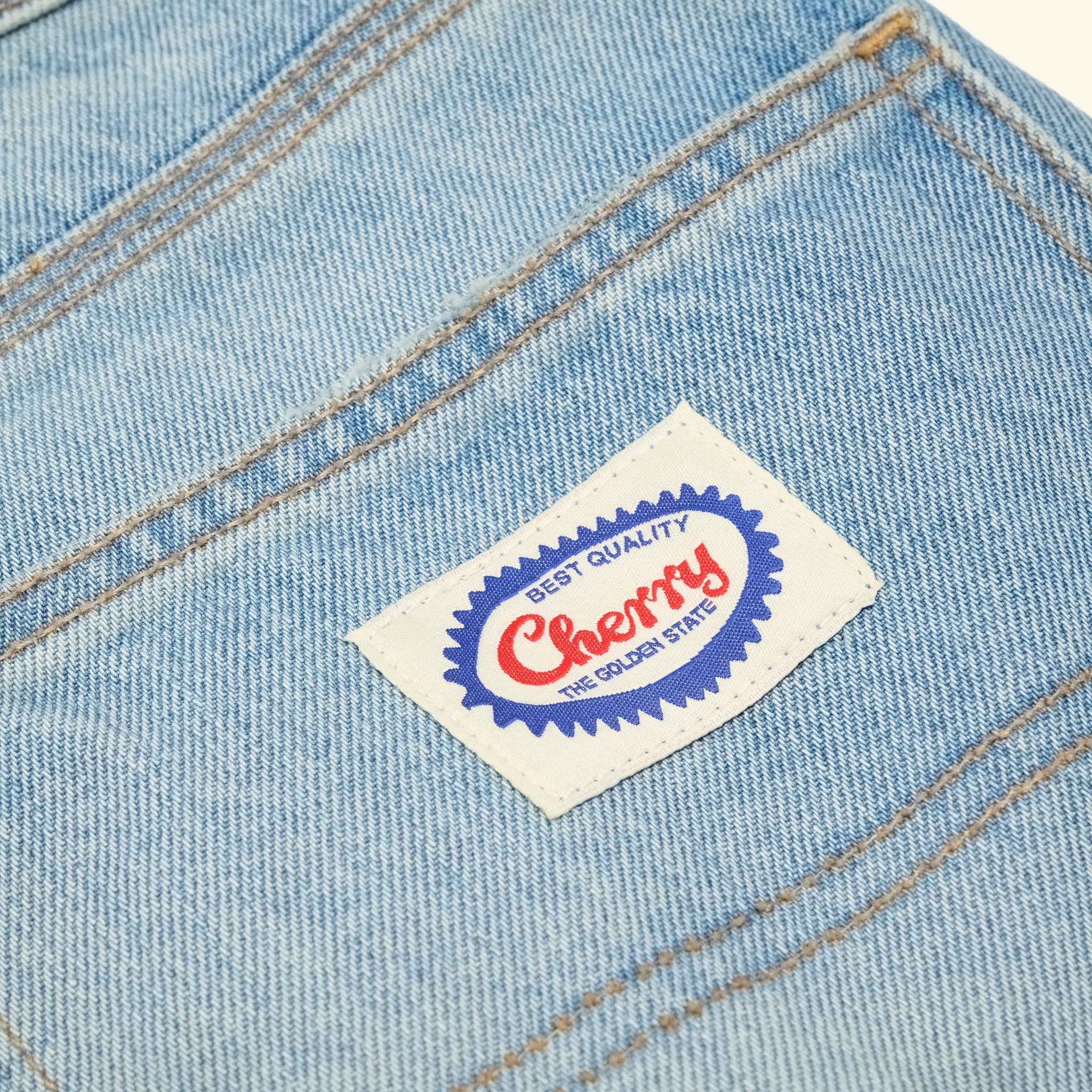 Wide Leg Carpenter Shorts (Indigo Light Wash)