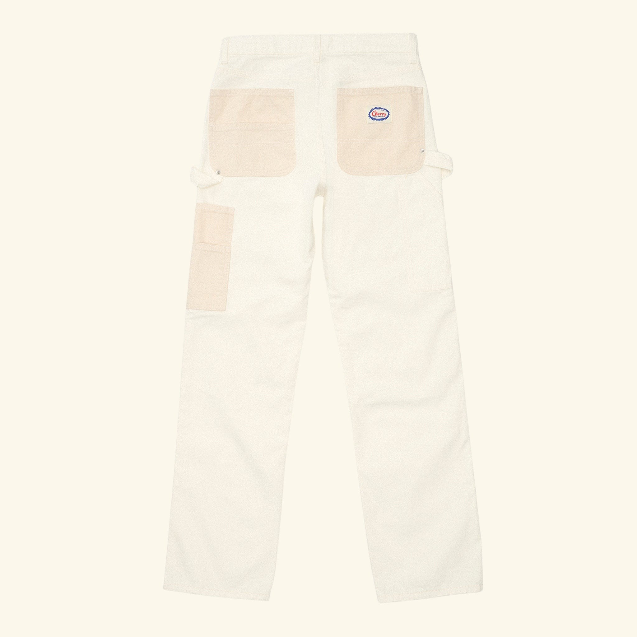 Contrast Double Knee Pant (Ecru)