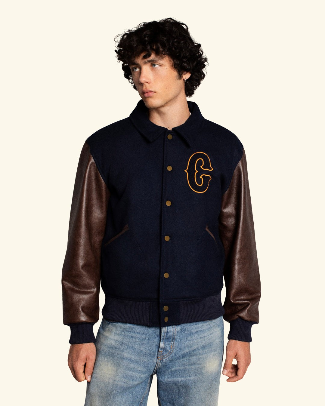 Ranch Wear Varsity Jacket (Navy/Brown)