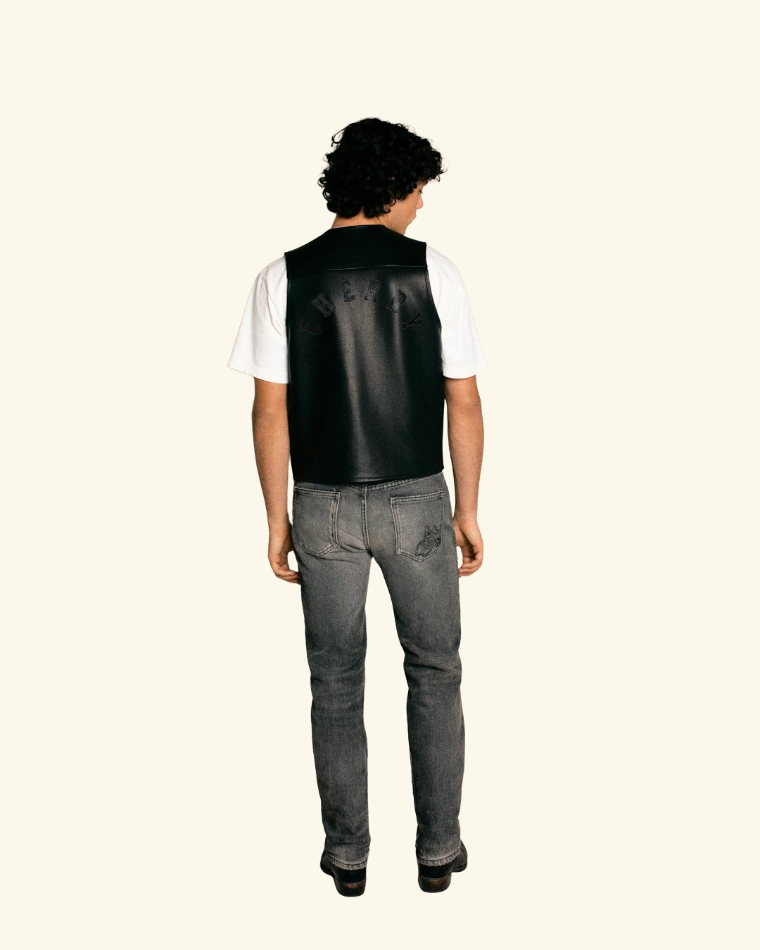 Leather Moto Vest (Black)