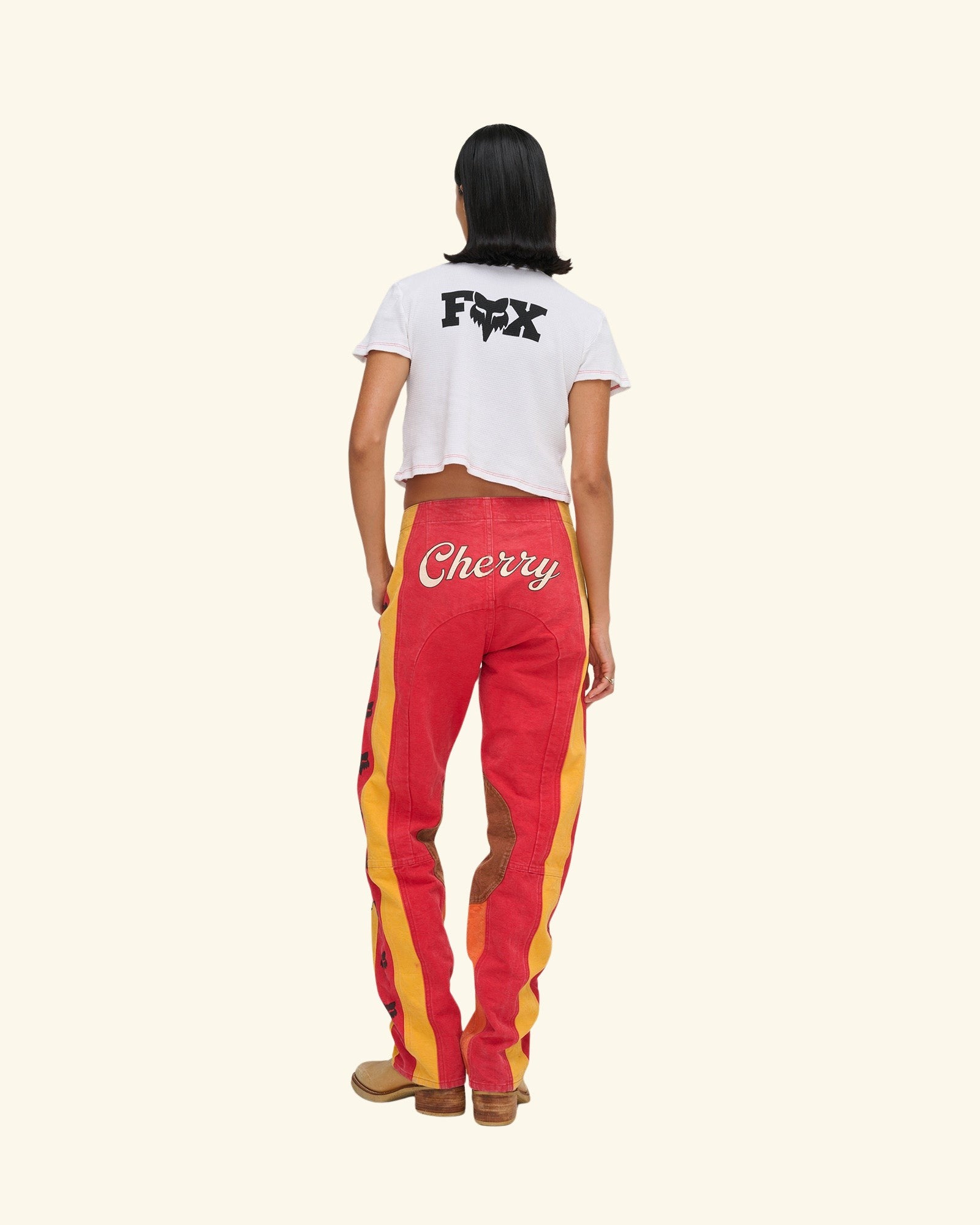 Fox X Cherry Contrast Baby Tee
