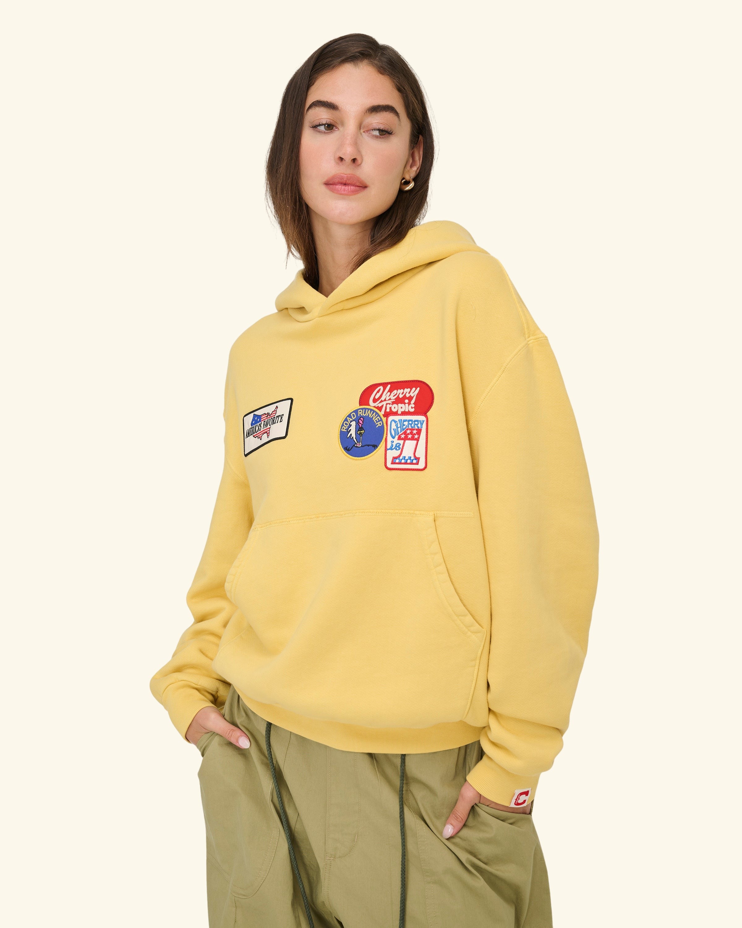 Patchwork Hoodie (Butter Yellow)