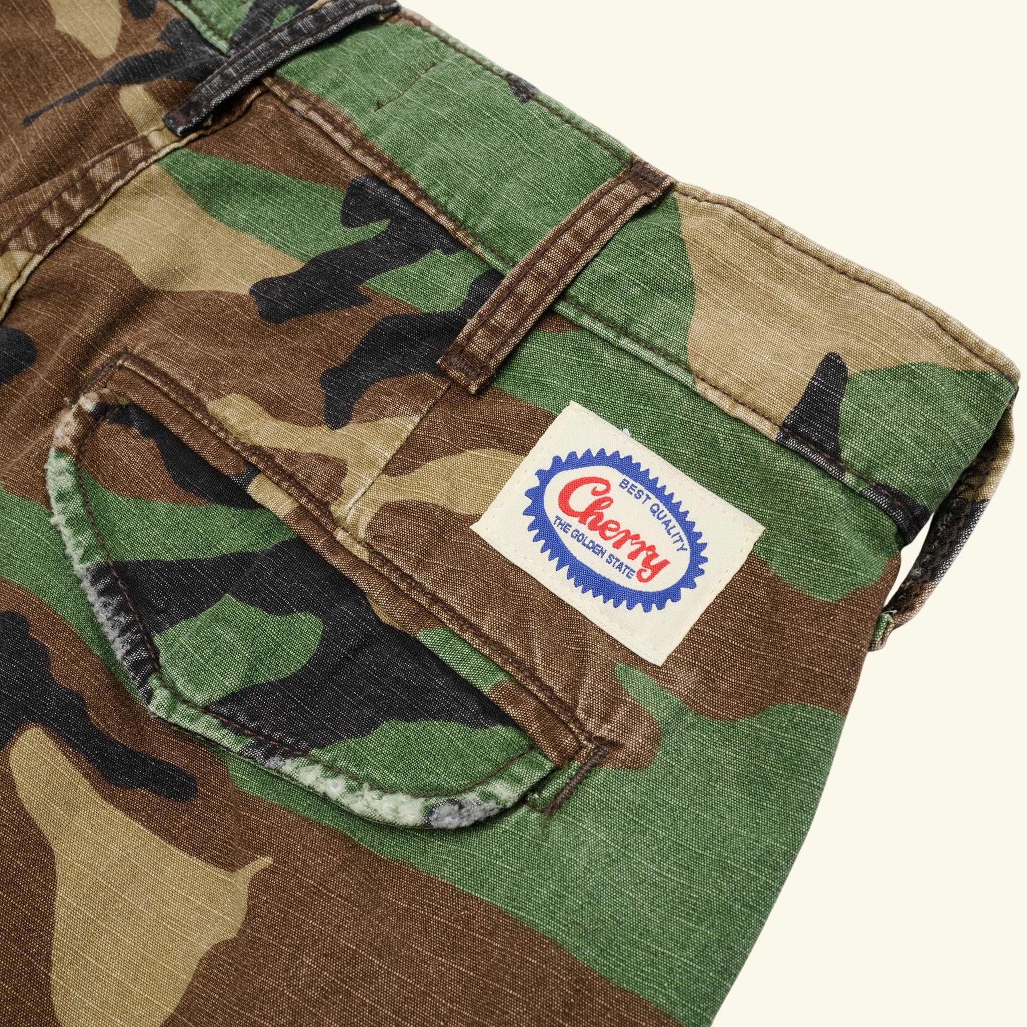 Wide Leg Cargo Pants (Vintage Camo)