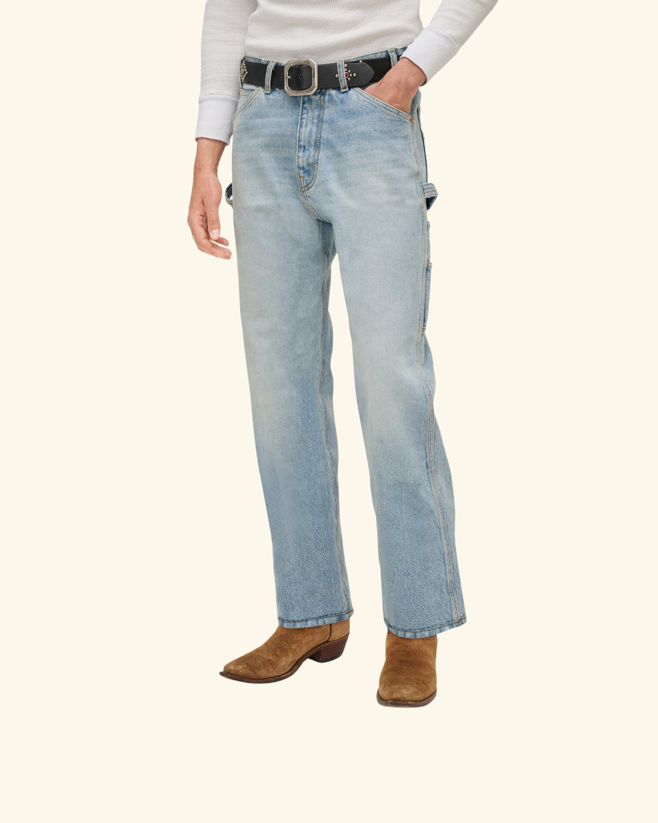 Wide Leg Carpenter Pants (Indigo Light Wash) – CHERRY LA