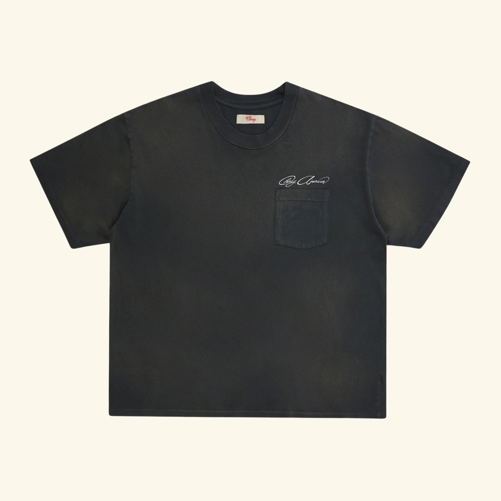 Cherry American Distressed Pocket Tee (Vintage Black)