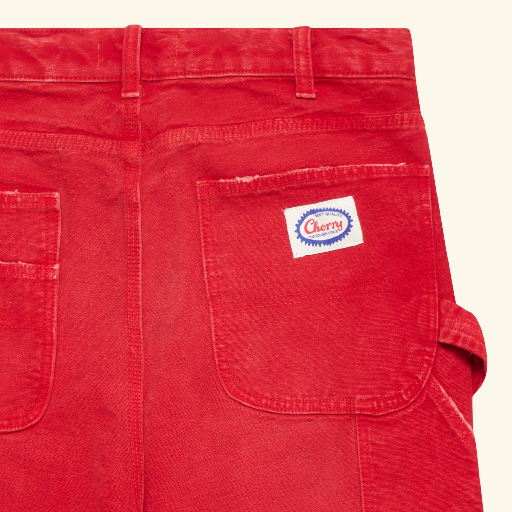 Wide-Leg Double Knee Pants (Sun Faded Red)