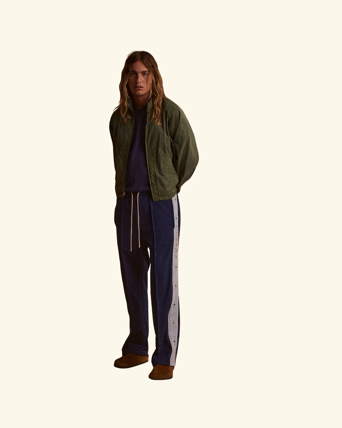 Studded Track Pants (Navy)