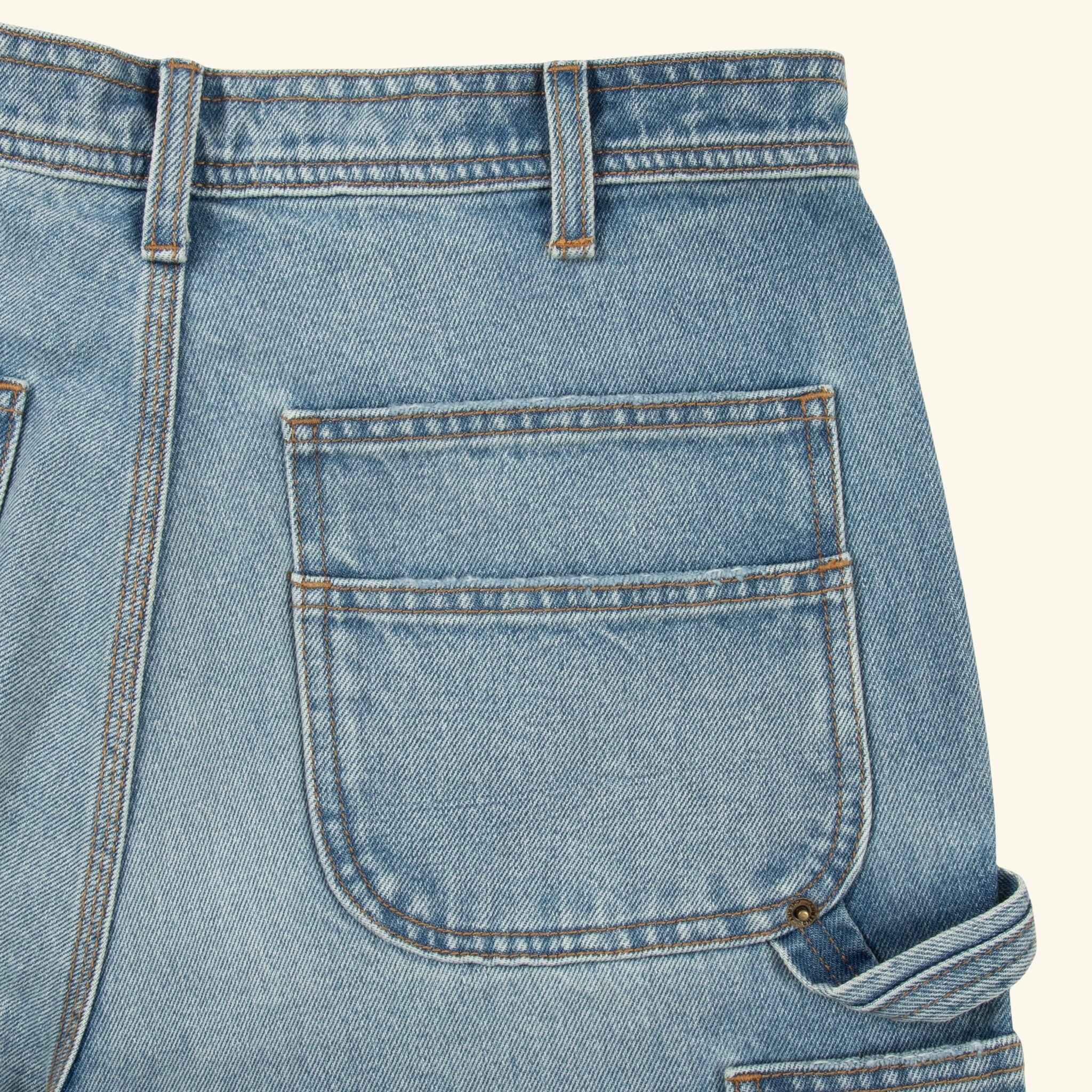 Denim Double Knee Shorts