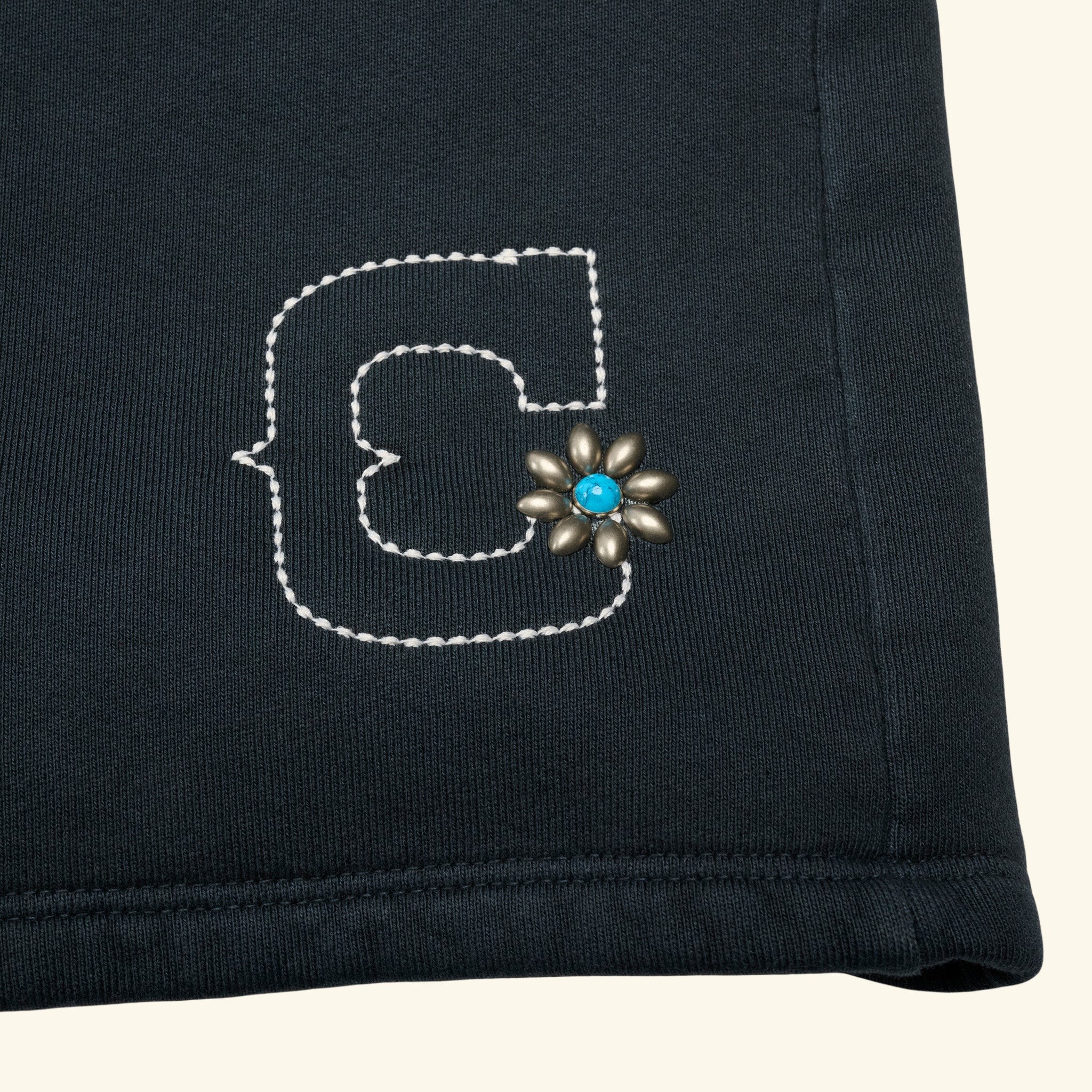 Studded Sweatshorts (Vintage Black)