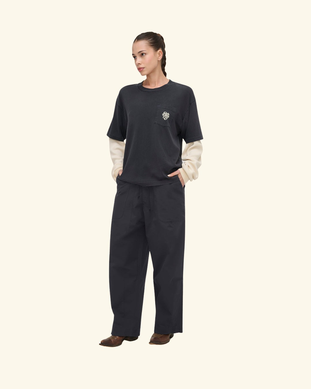 Cherry x GDC Boxy Pocket Thermal L/S (Black)