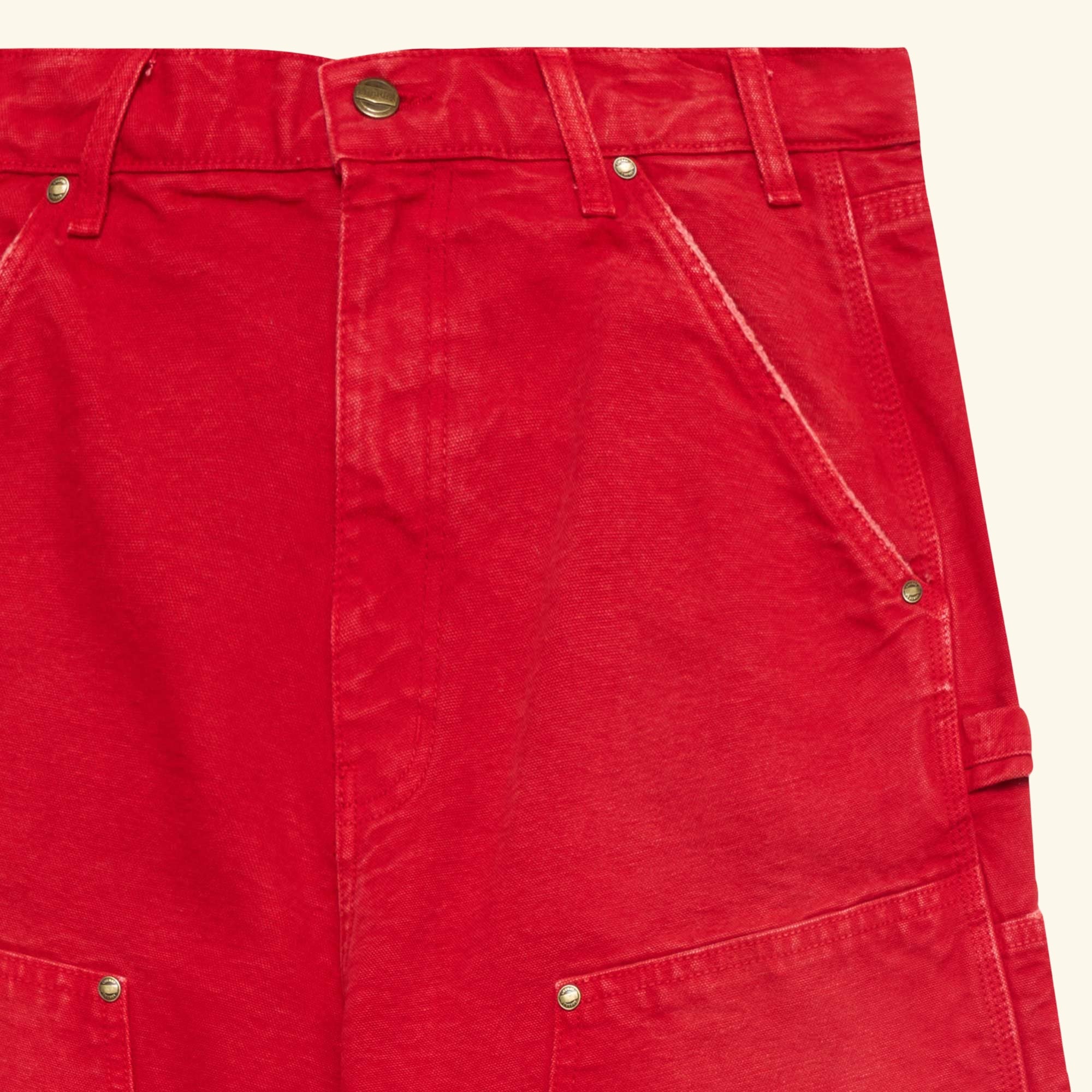 Wide-Leg Double Knee Pants (Sun Faded Red)