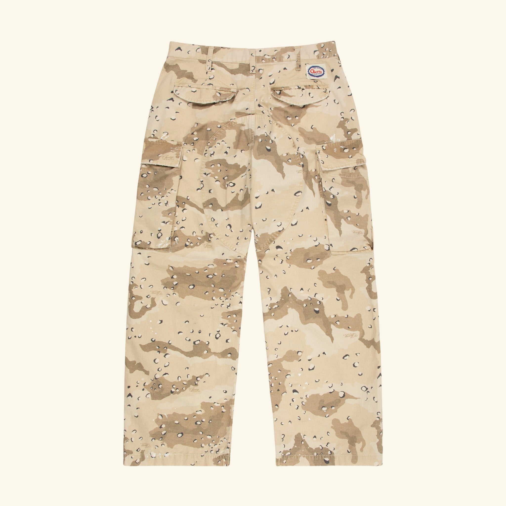 Wide Leg Cargo Pants (Desert Camo)