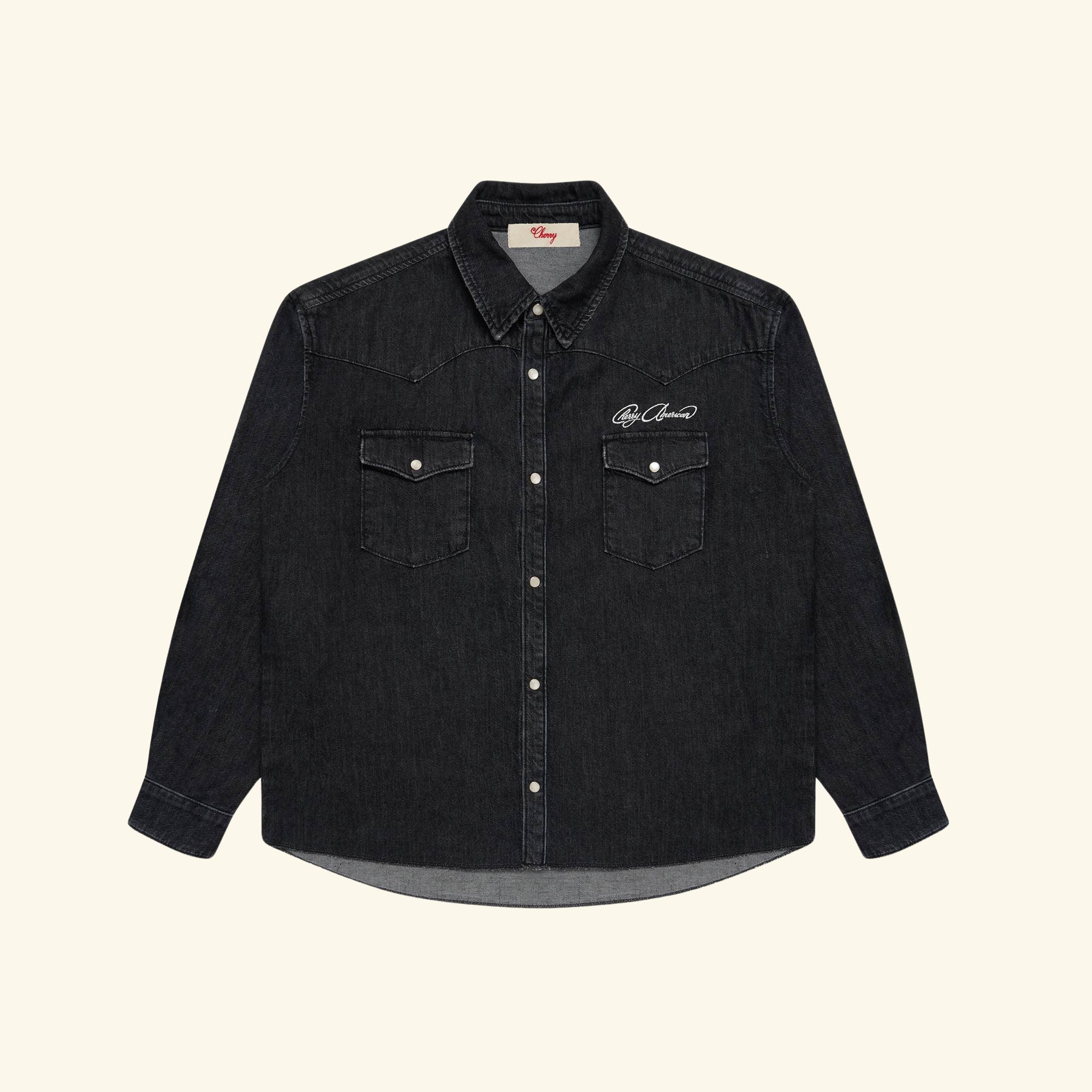 Denim Western Shirt (Black)