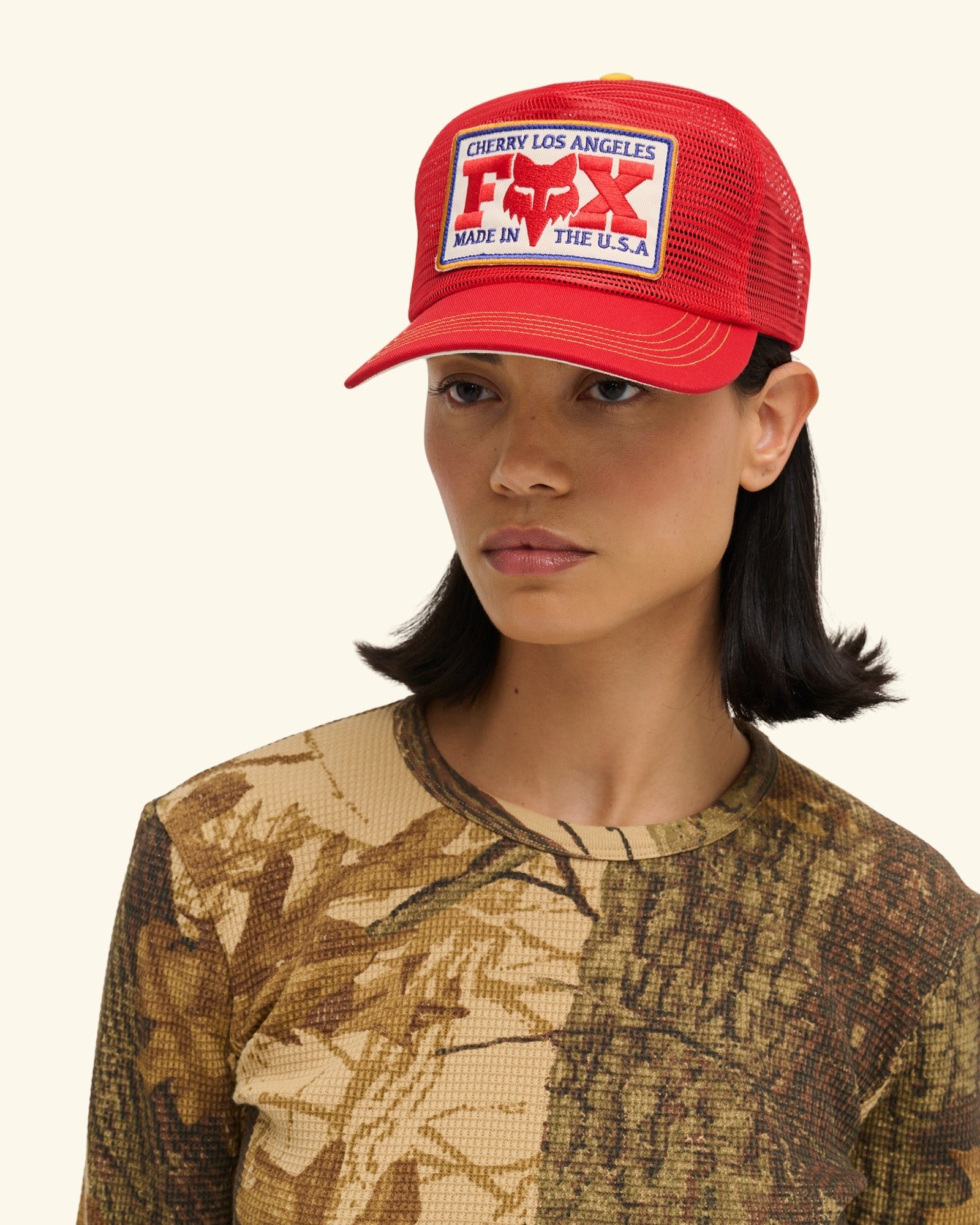Fox X Cherry Mesh Trucker Hat