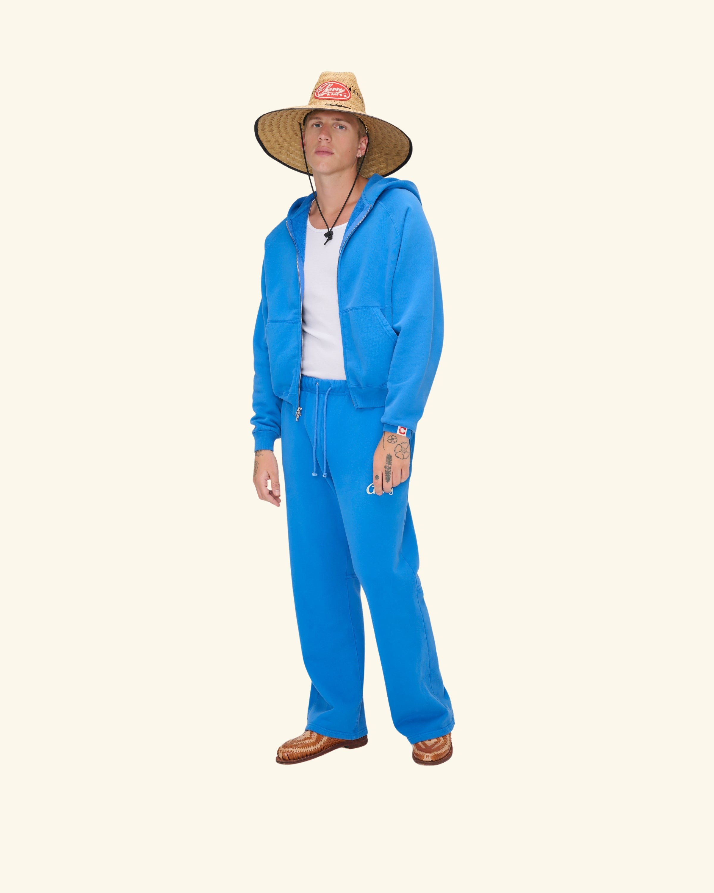 Raglan Zip Up Hoodie (River Blue)