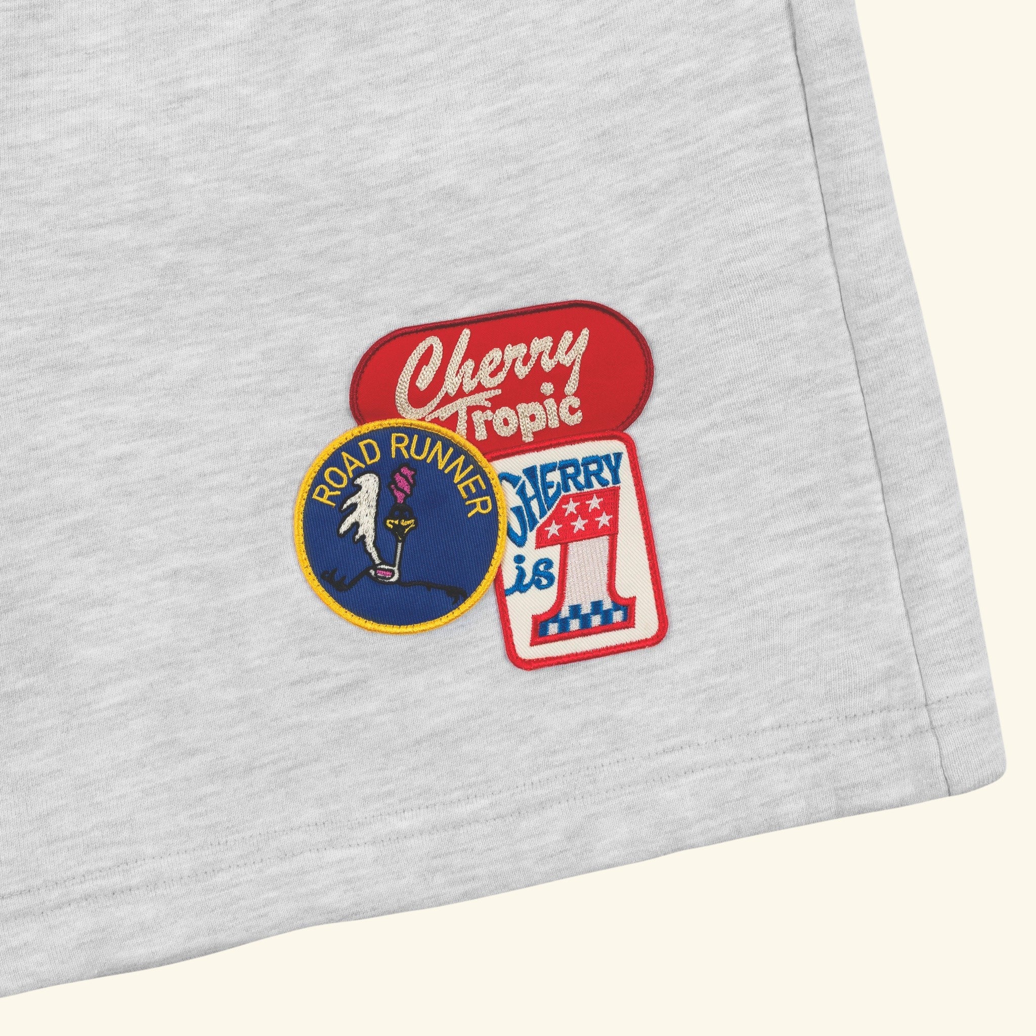 Patchwork Sweatshorts (White Heather)