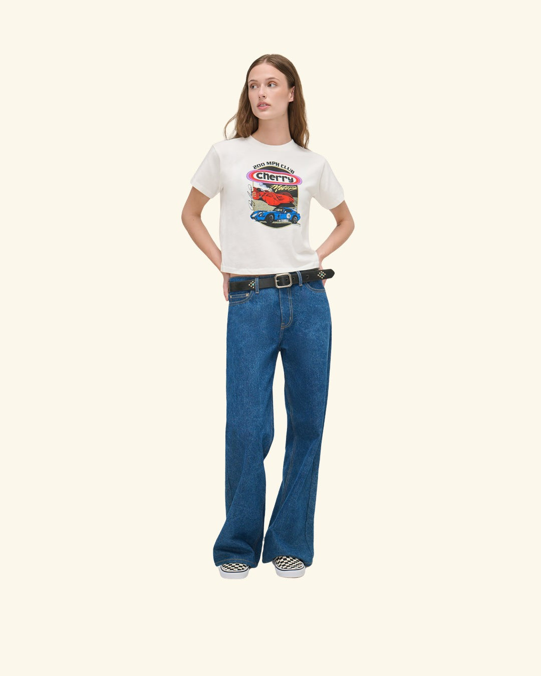 Cherry Motors Women's Boxy Tee (Vintage White)