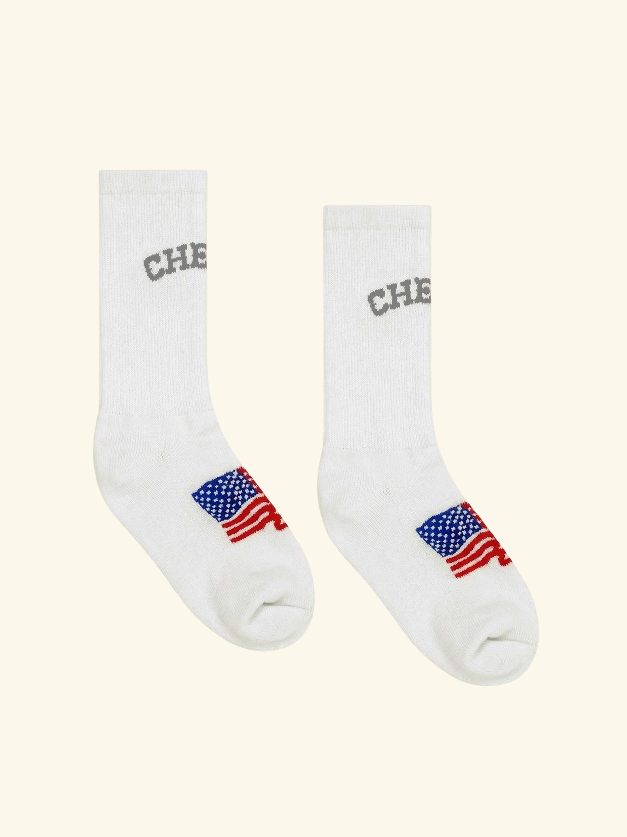 Cherry American Socks (White)