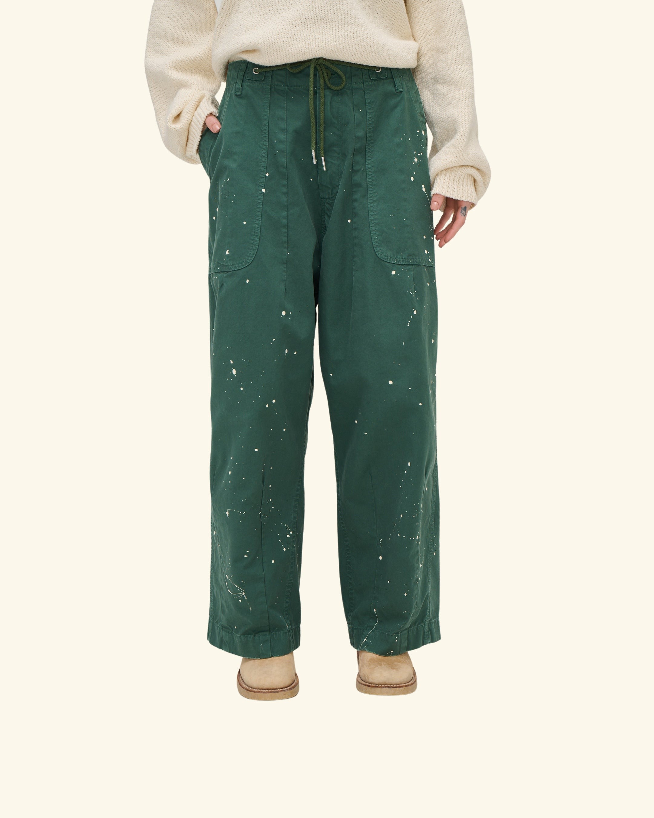 Cotton Twill Parachute Pant (Teal)