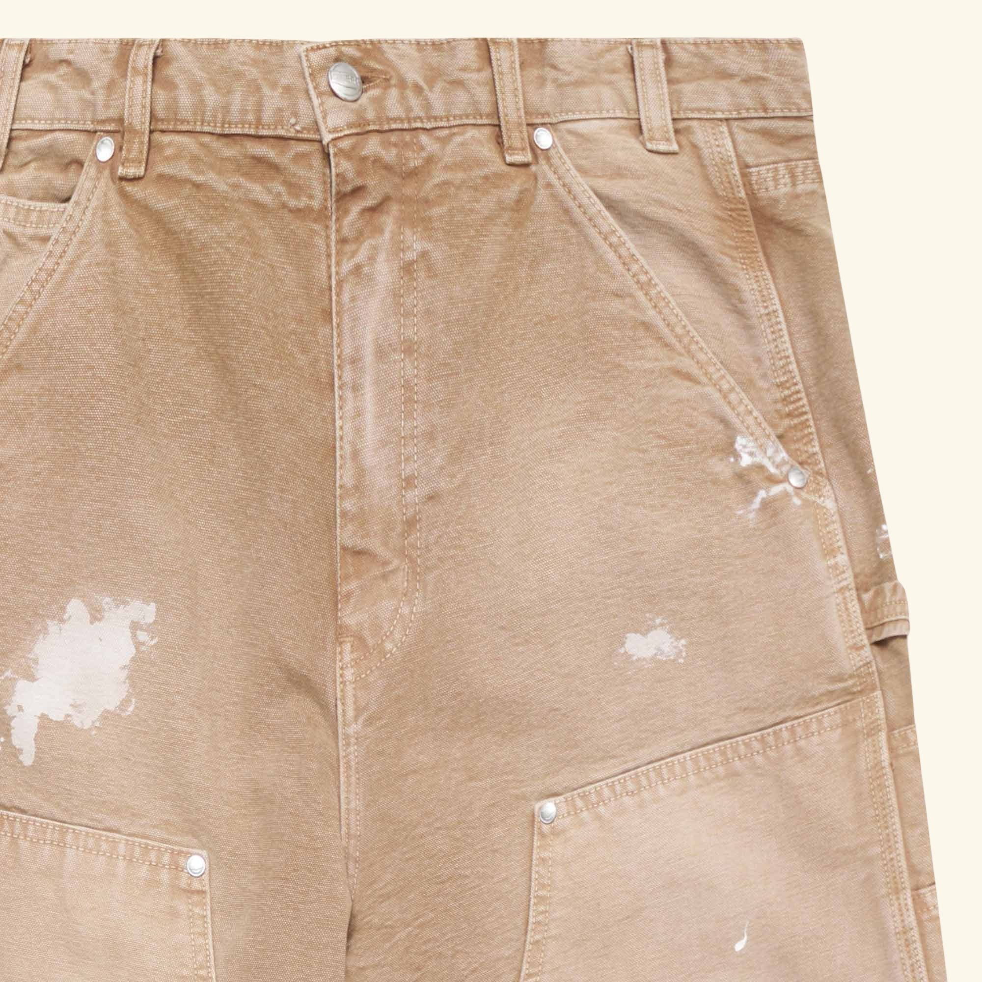 Wide Leg Double Knees Pants (Tan)