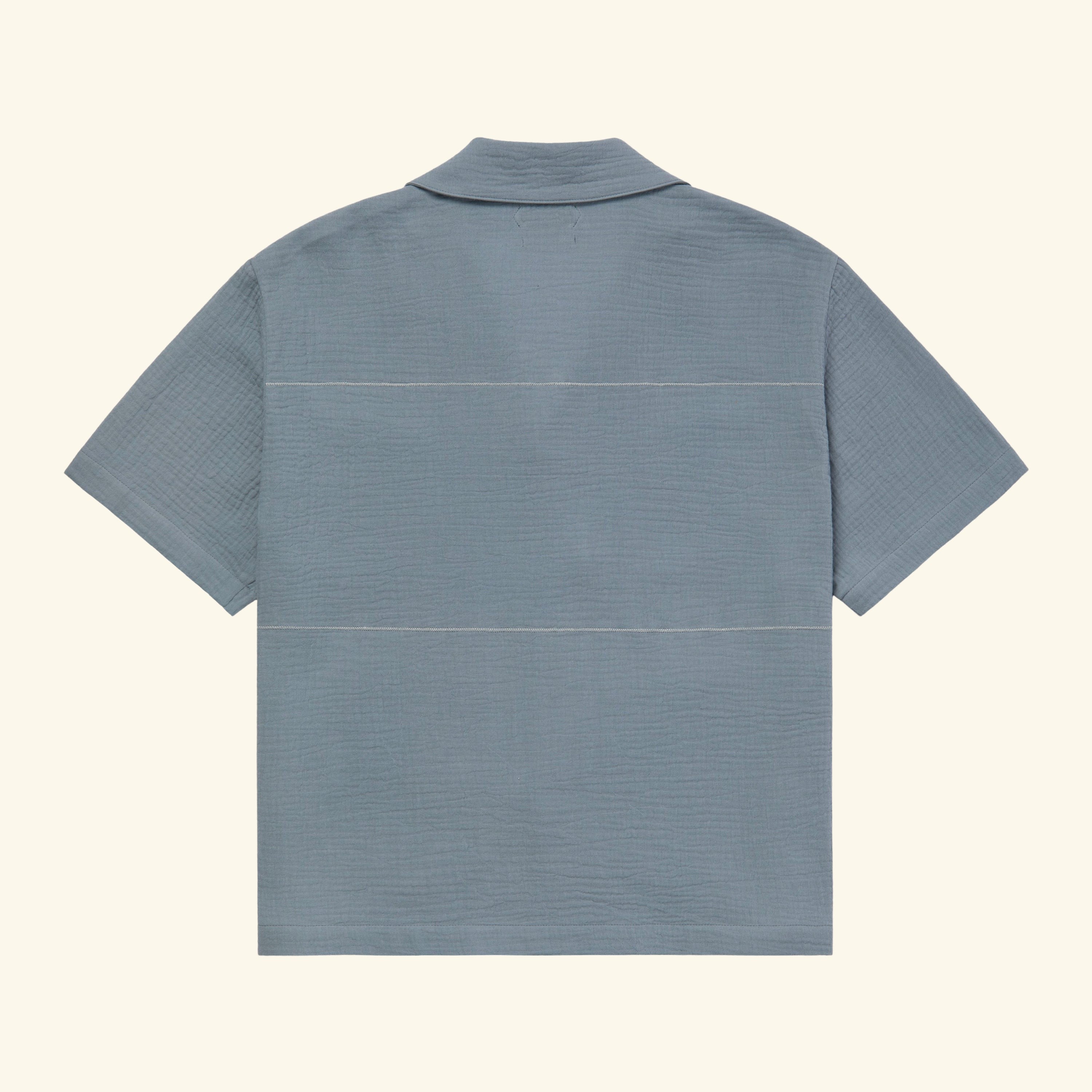 Embroidered Vacation Shirt (Pacific Blue)