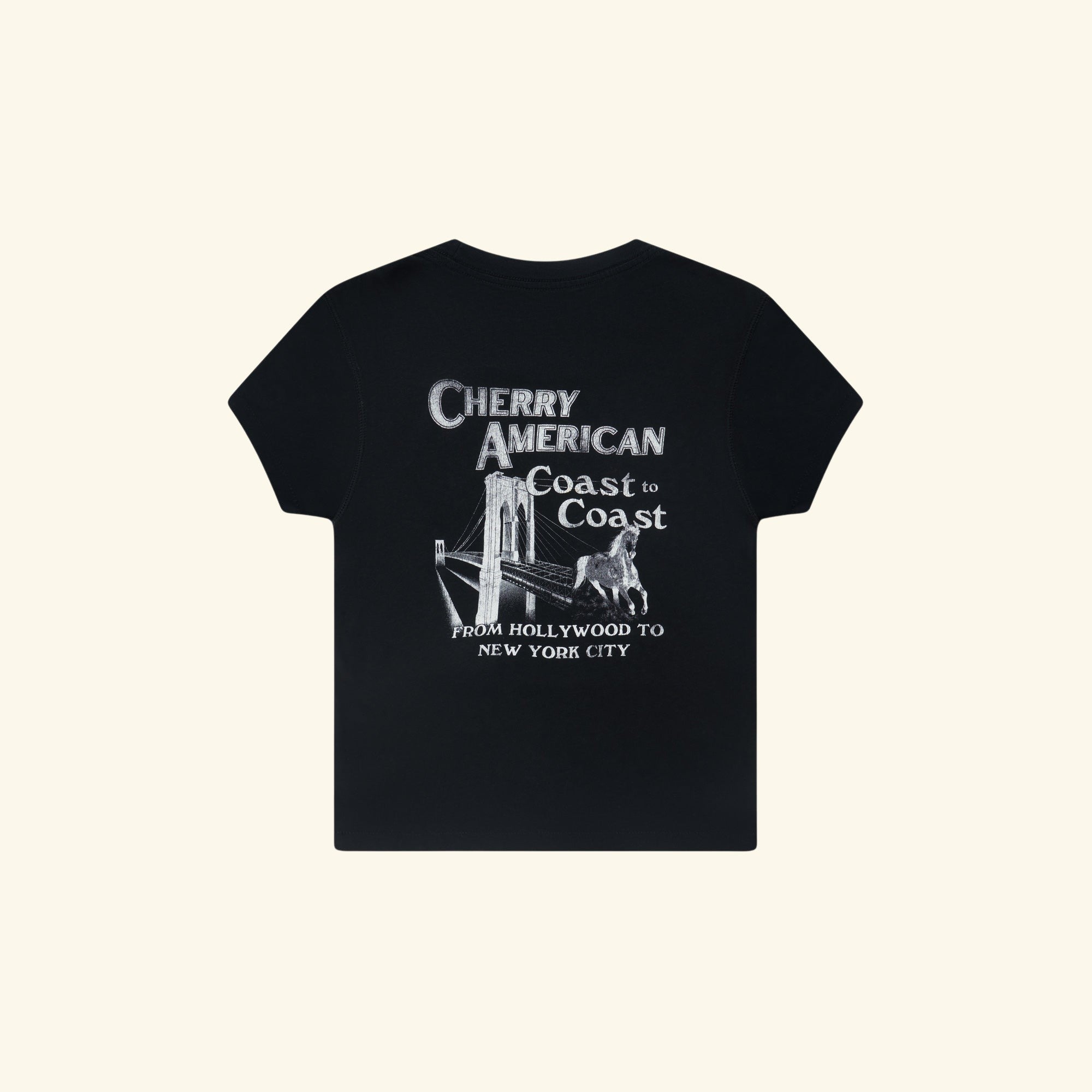 Women's Coast to Coast Fitted Baby Tee (Vintage Black)