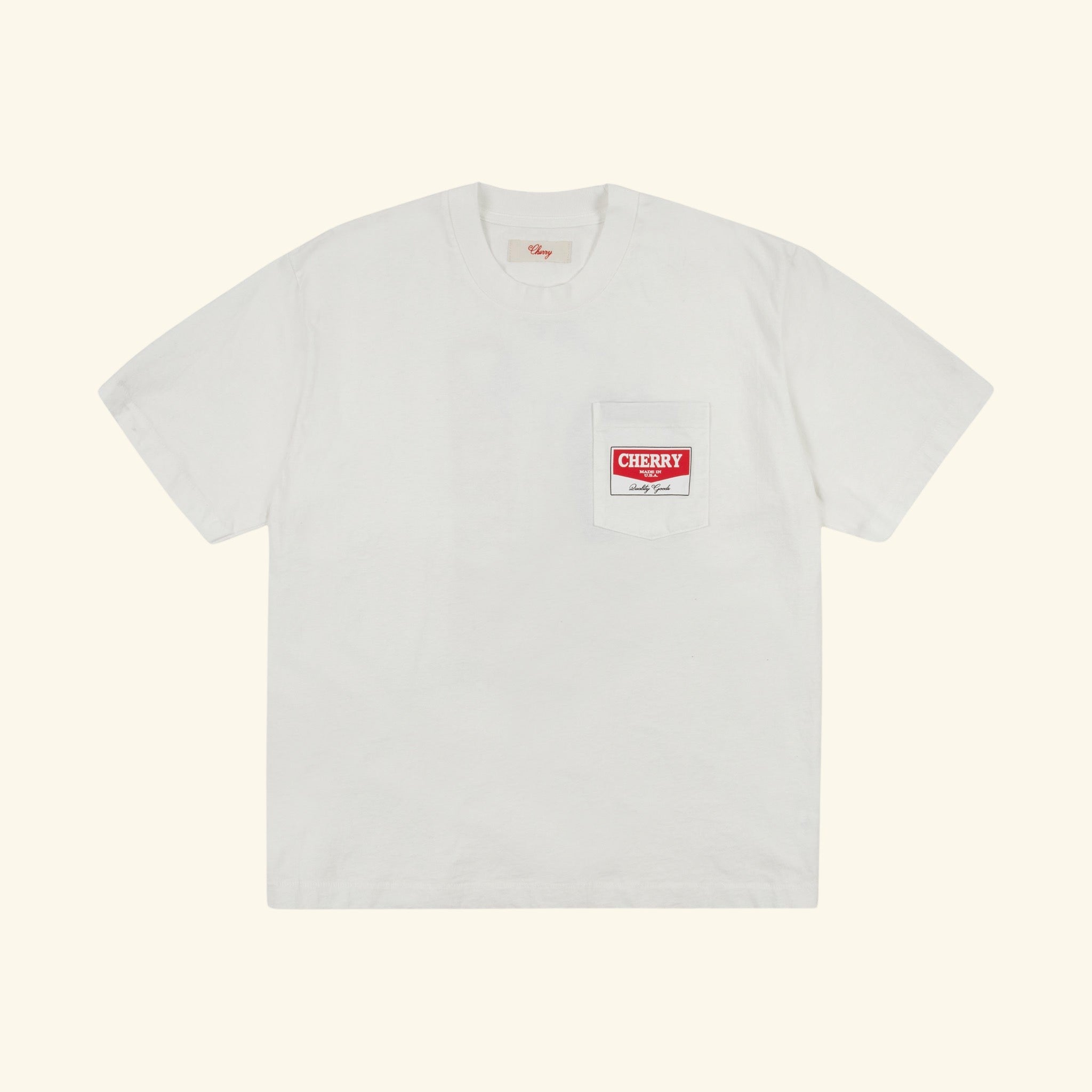 Chevron Logo Boxy Pocket T-Shirt (Vintage White)