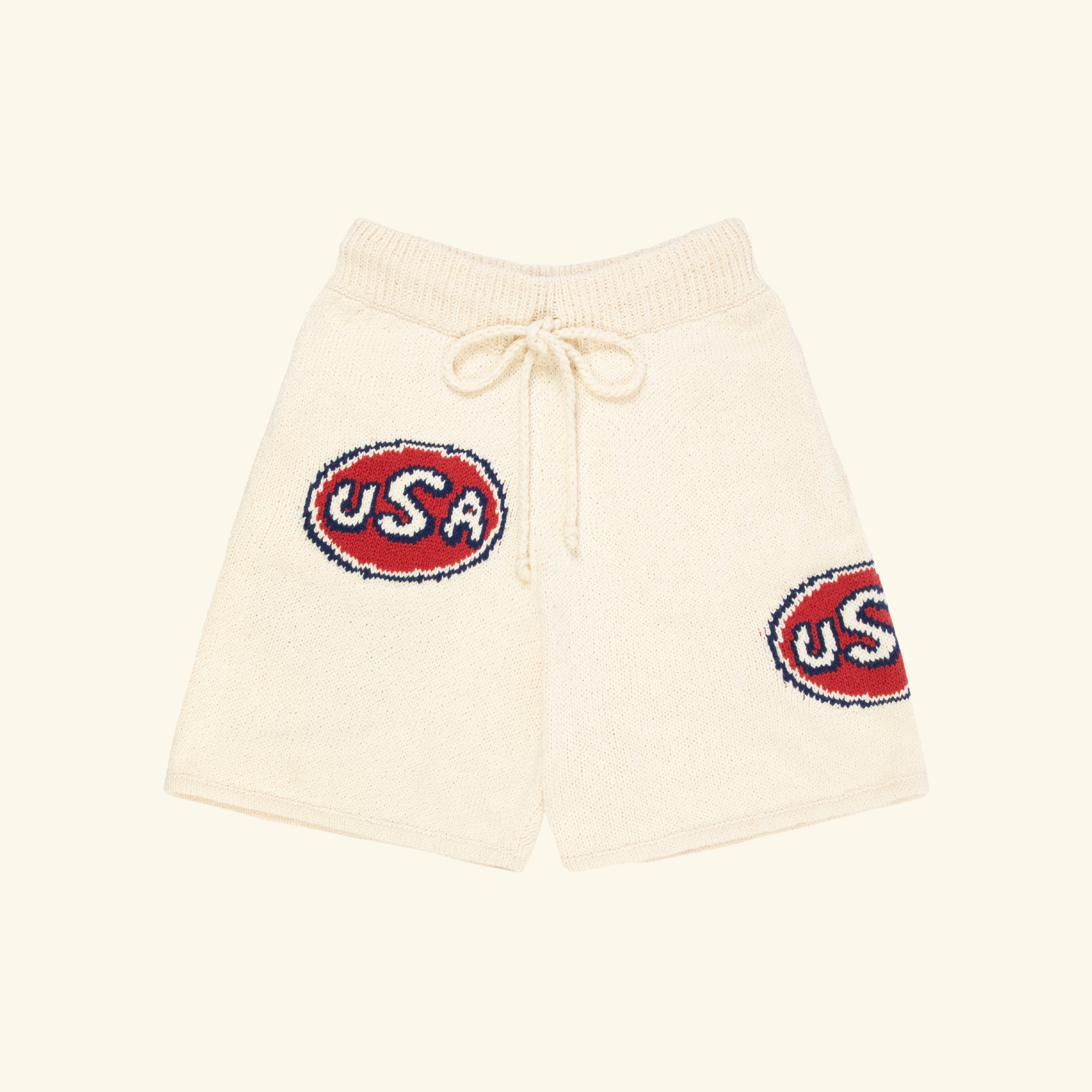 USA Knit Shorts (Cream)