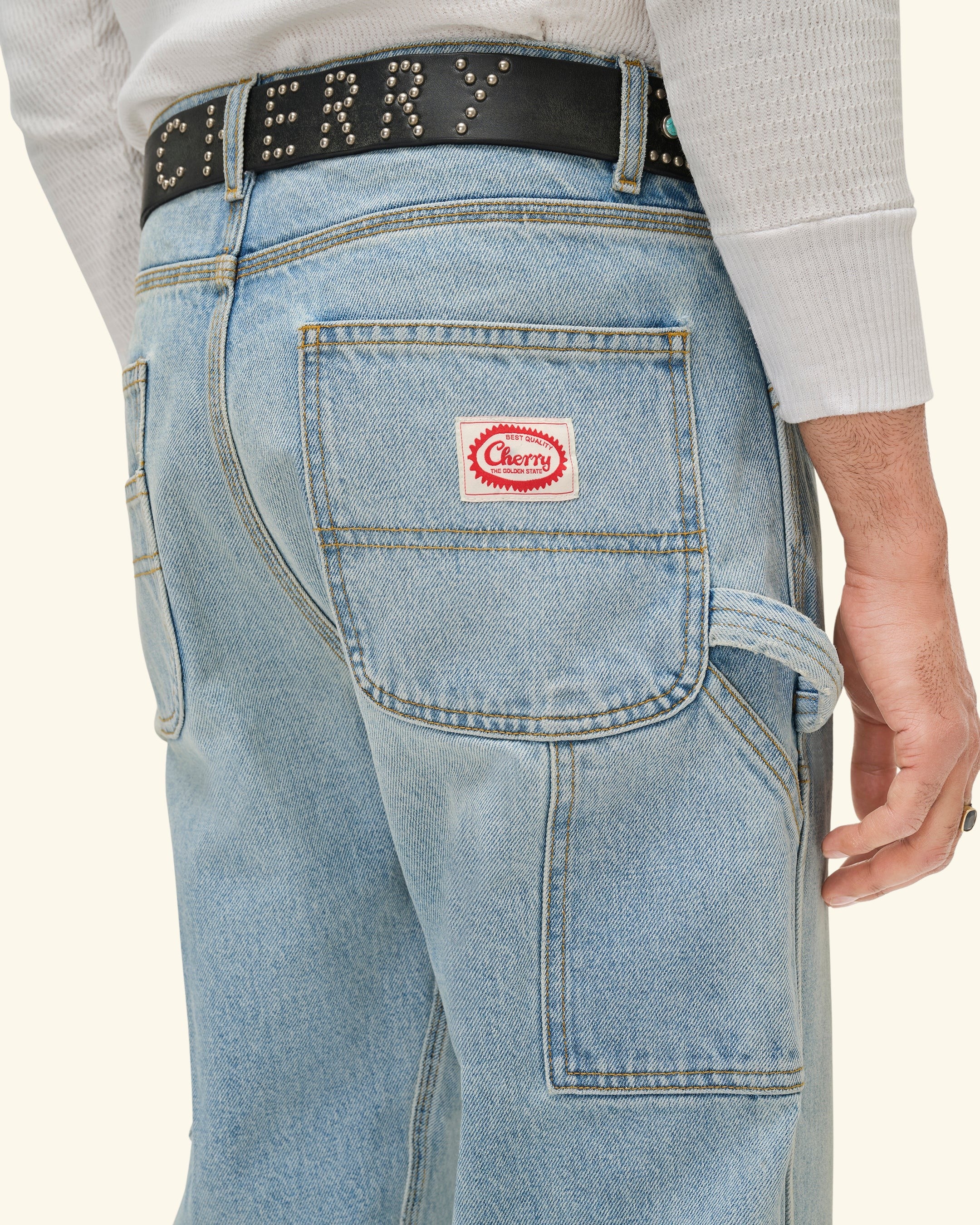 Wide Leg Carpenter Pants (Indigo Light Wash)