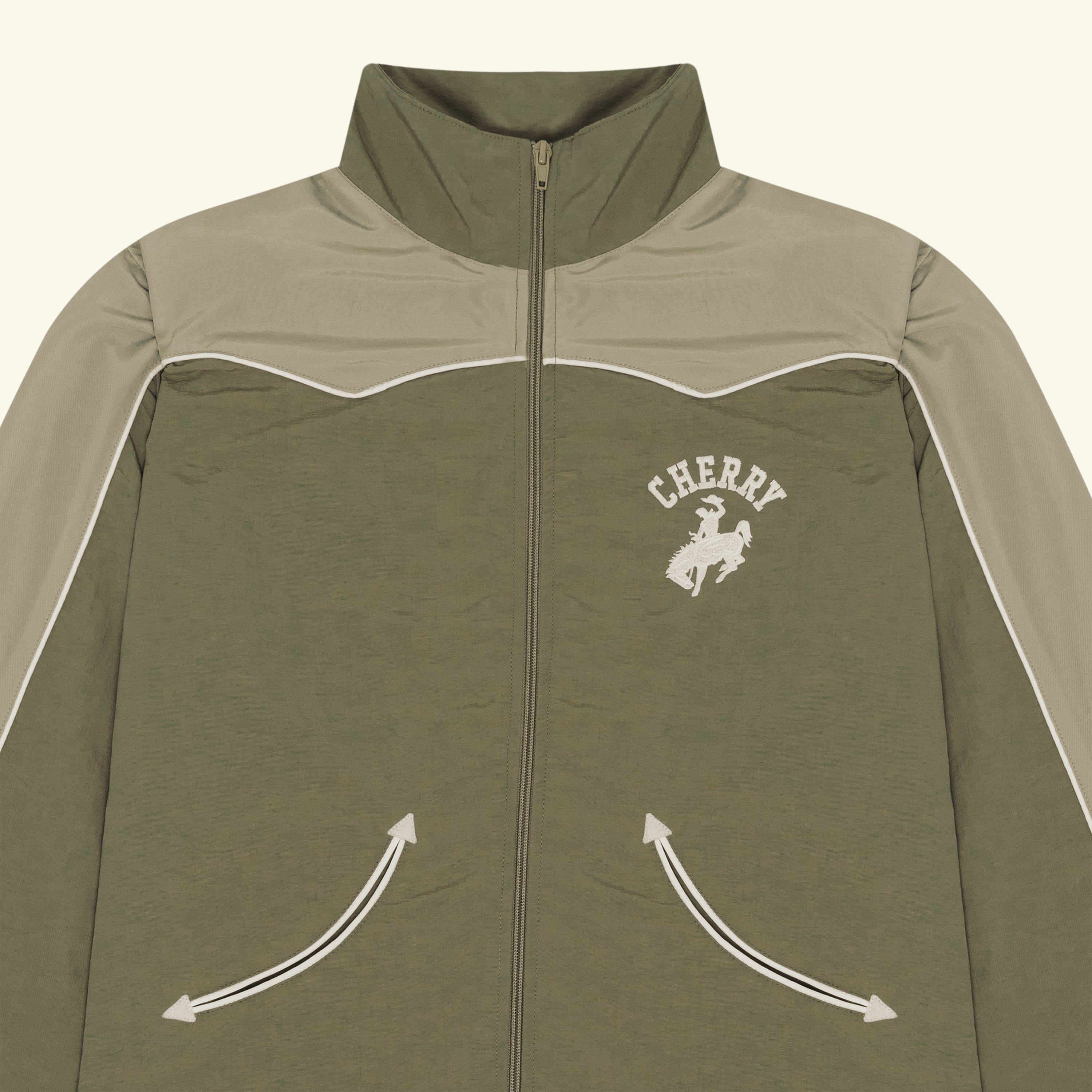 Western Track Jacket (Olive) – CHERRY LA