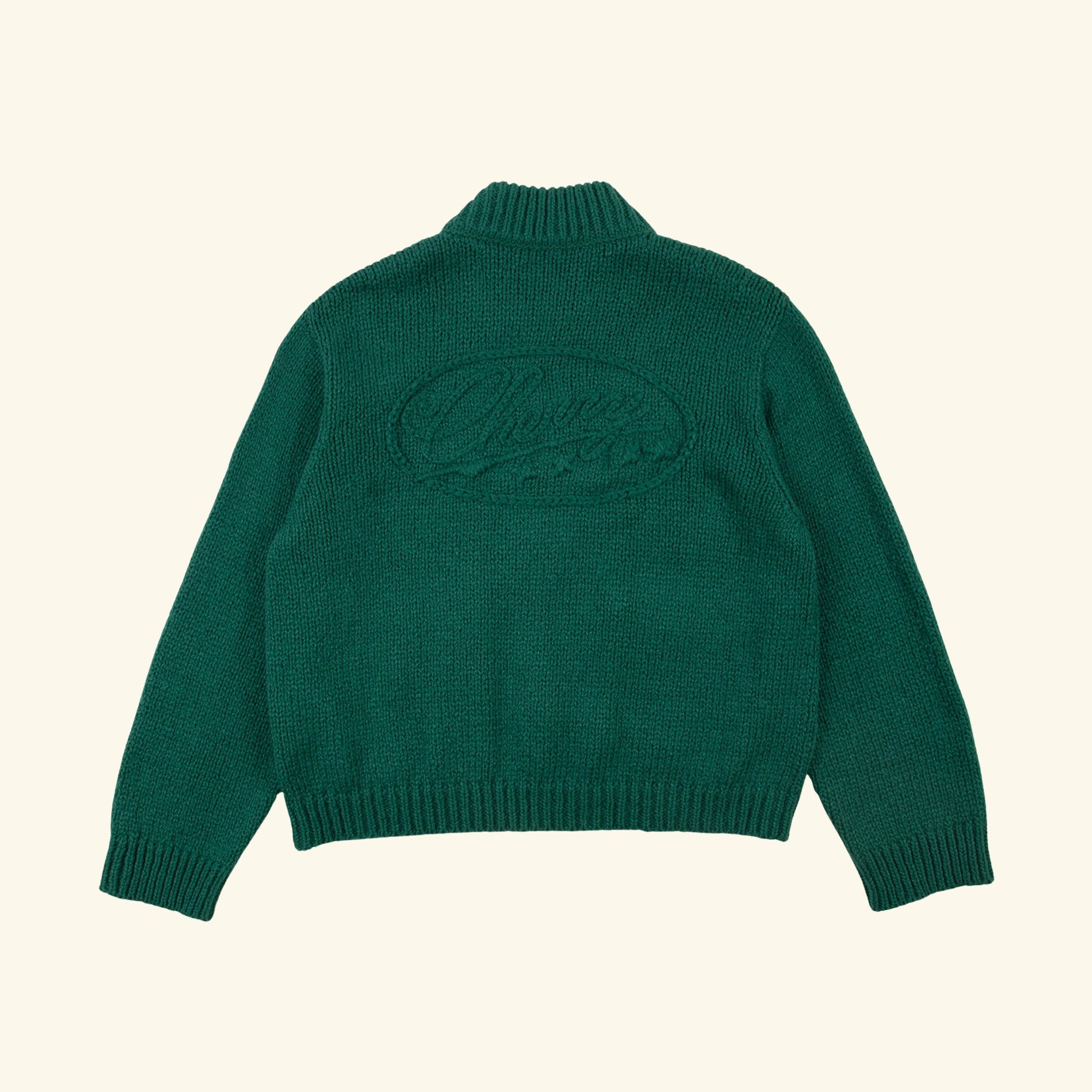 Cotton Knit Zip Jacket (Teal)