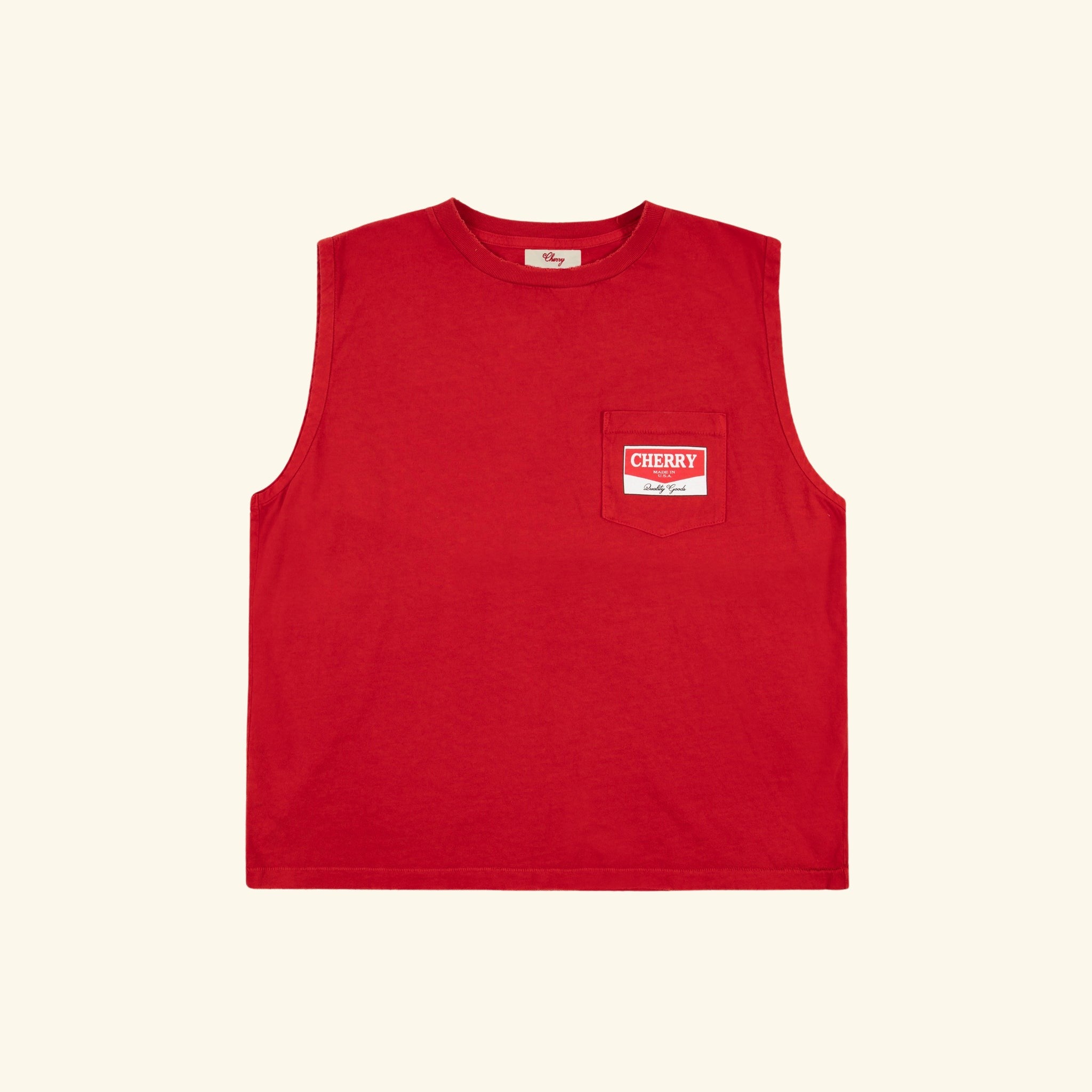 Chevron Logo Pocket Running Shirt (Cherry Red)