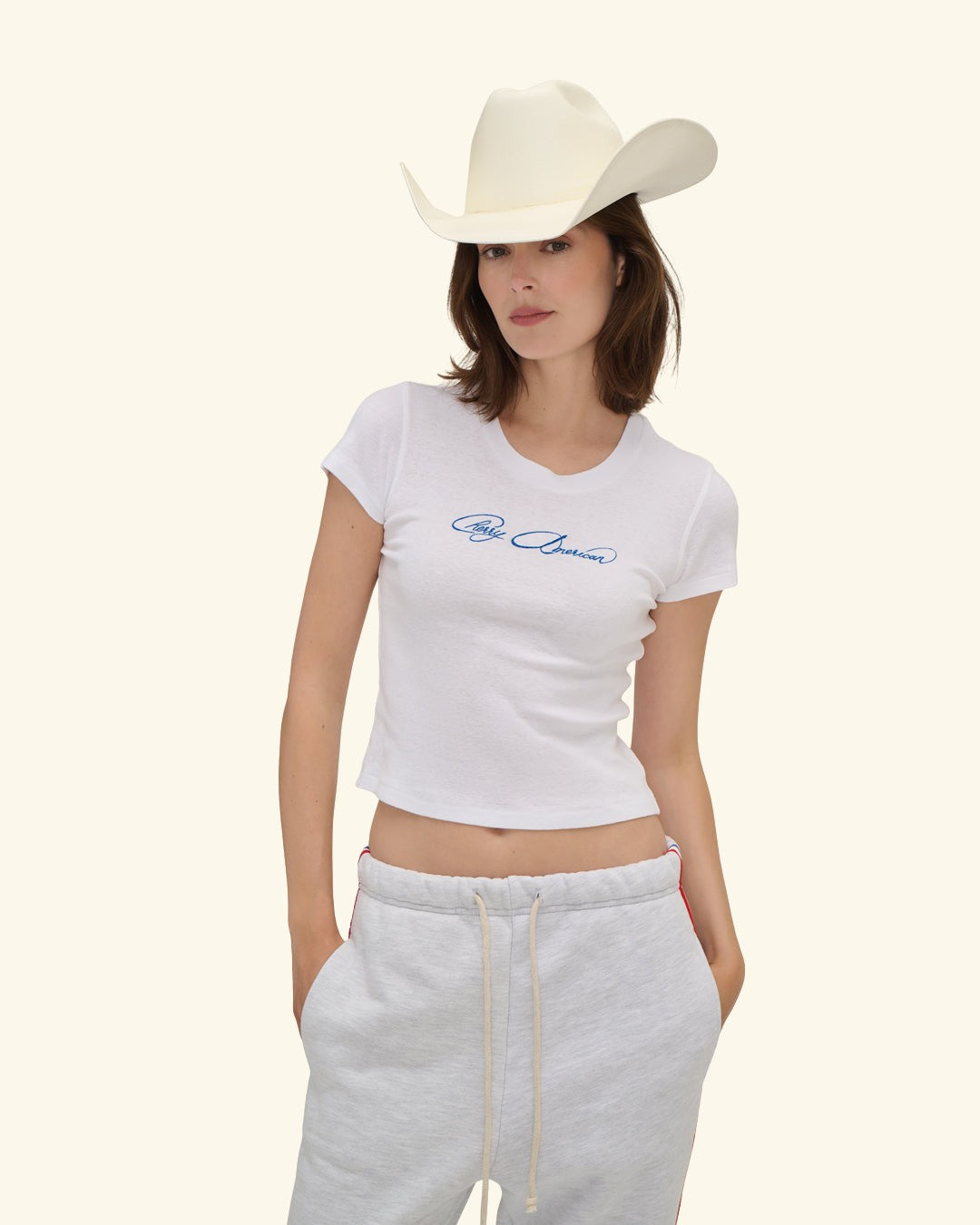 Cherry American Baby Tee (Vintage White)