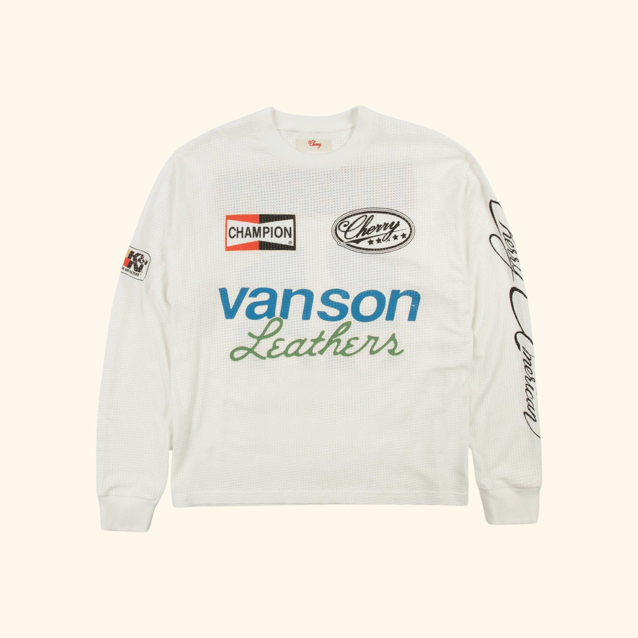 Cotton Mesh Moto Jersey (White)