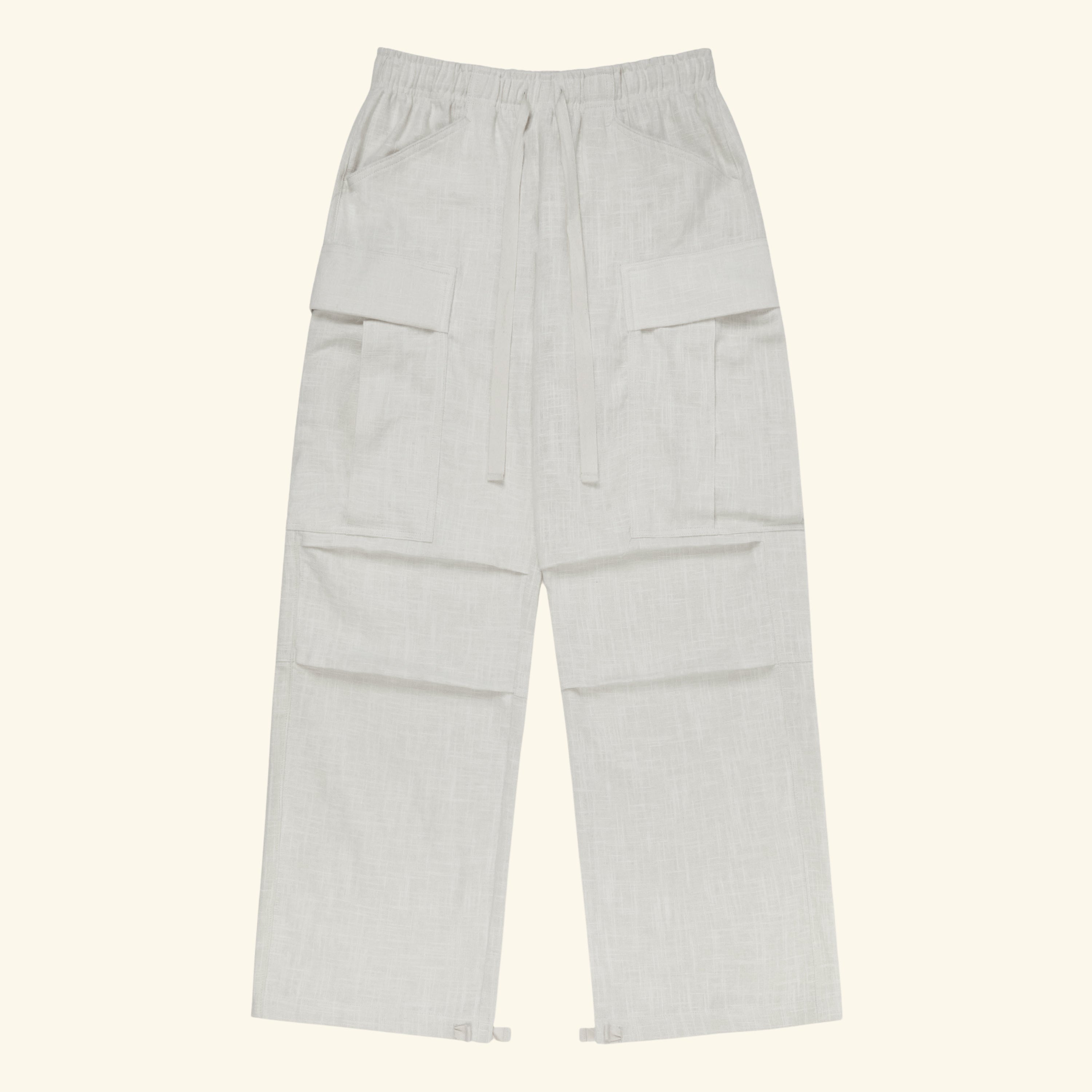 Baja Linen Cargo Pants (White)