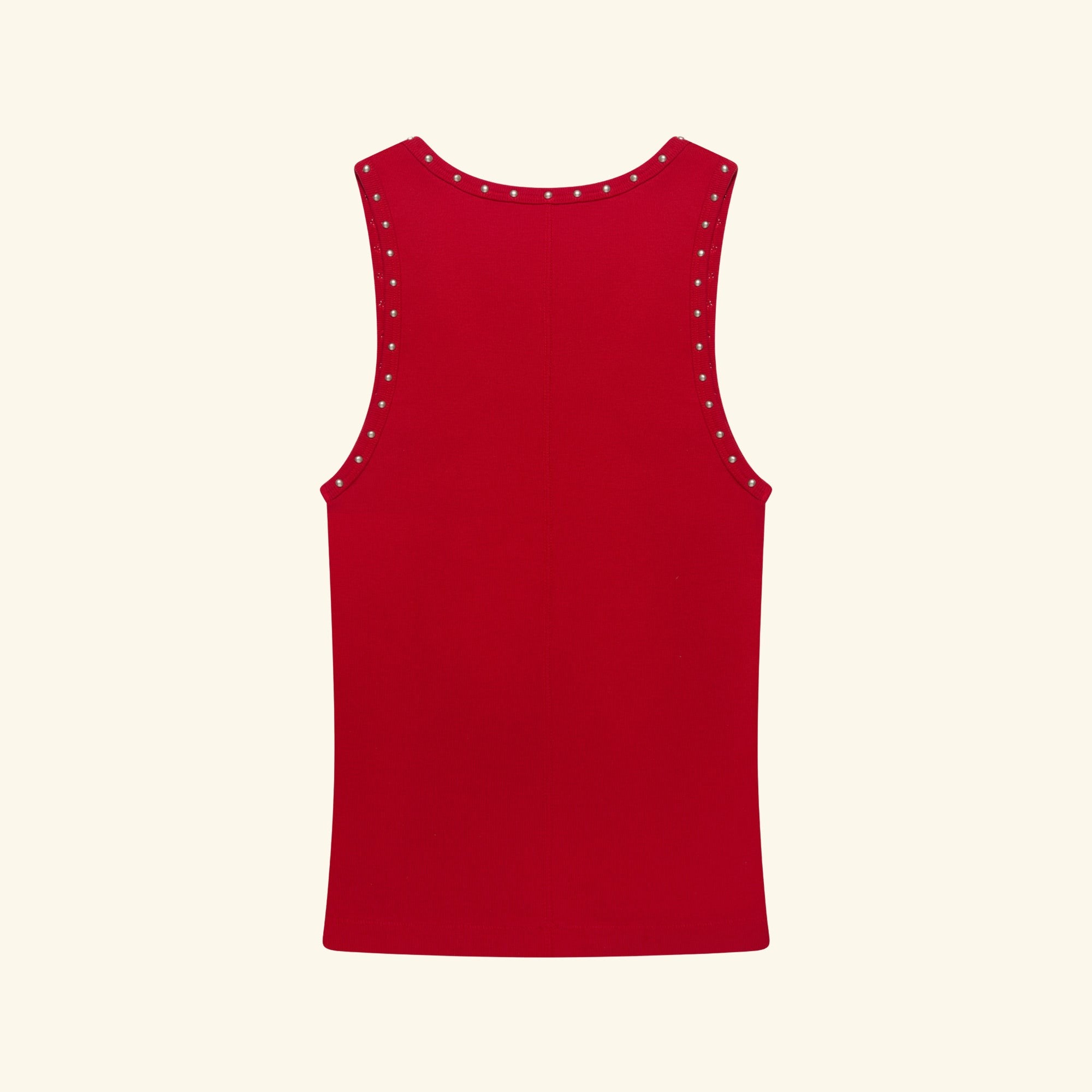 Women's Studded Tank Top (Cherry Red)