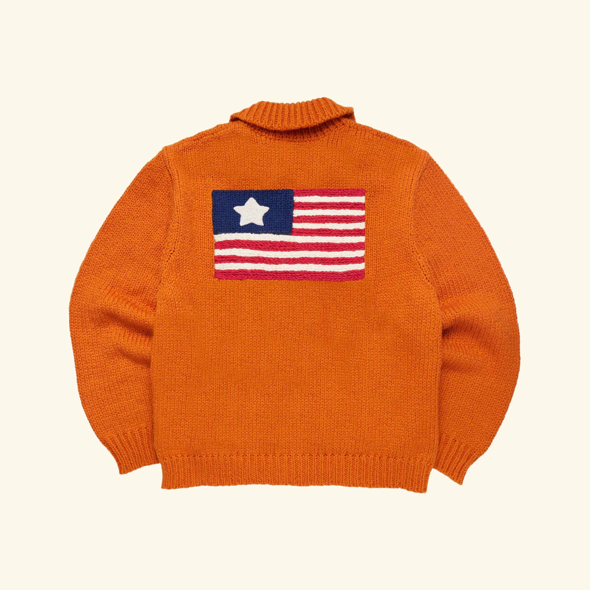1 Star Cotton Knit Zip Jacket (Orange)
