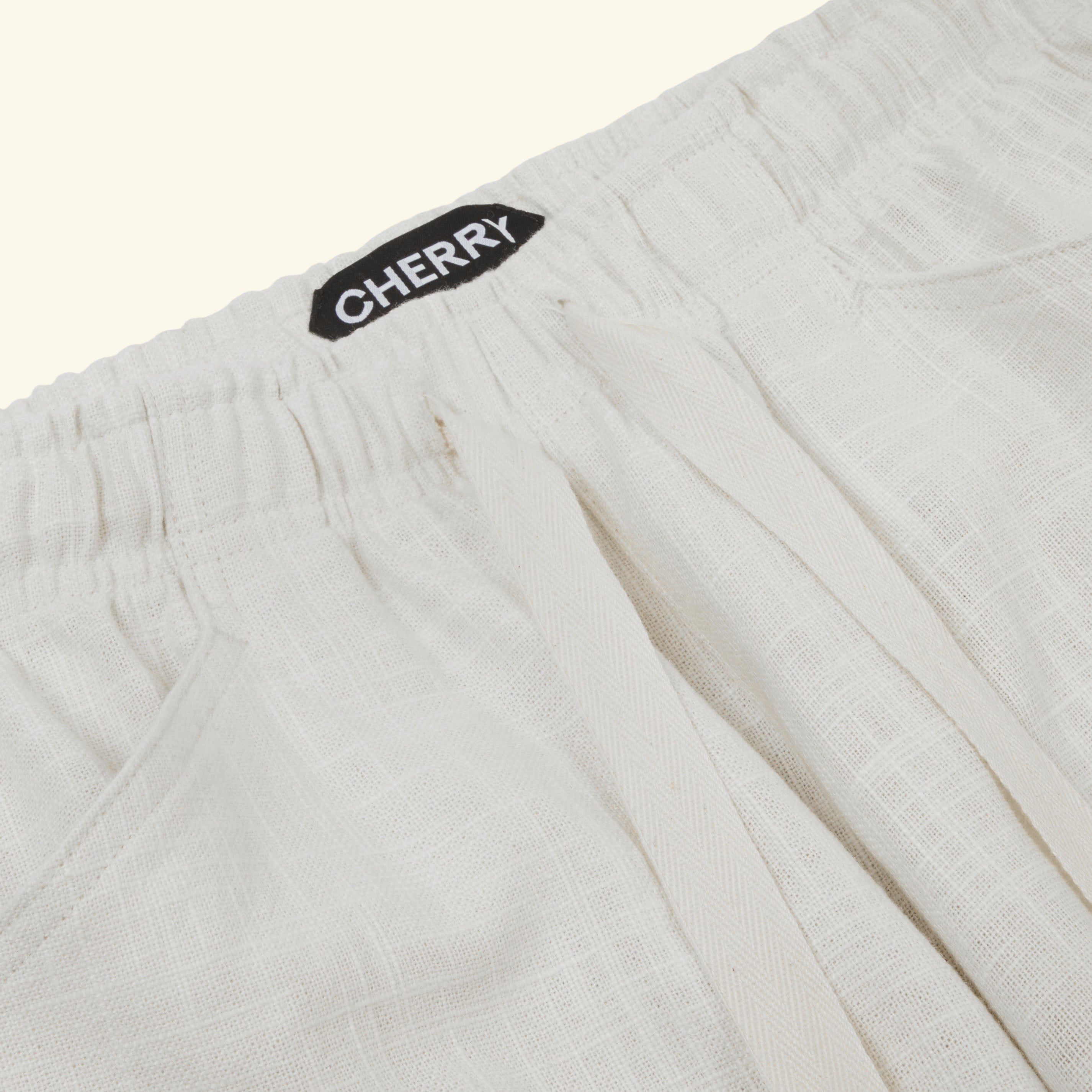 Baja Linen Cargo Pants (White)