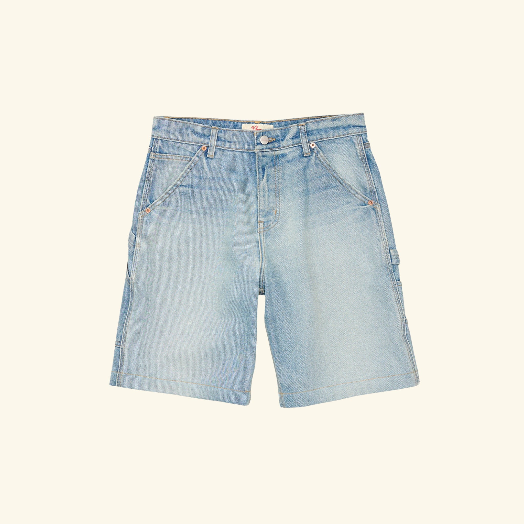 Wide Leg Carpenter Shorts (Indigo Light Wash)