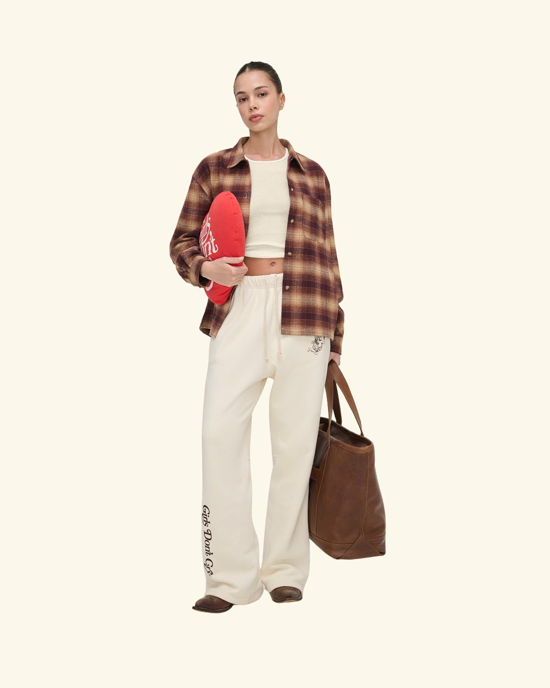 Cherry x GDC Western Flannel Shirt (Brown)