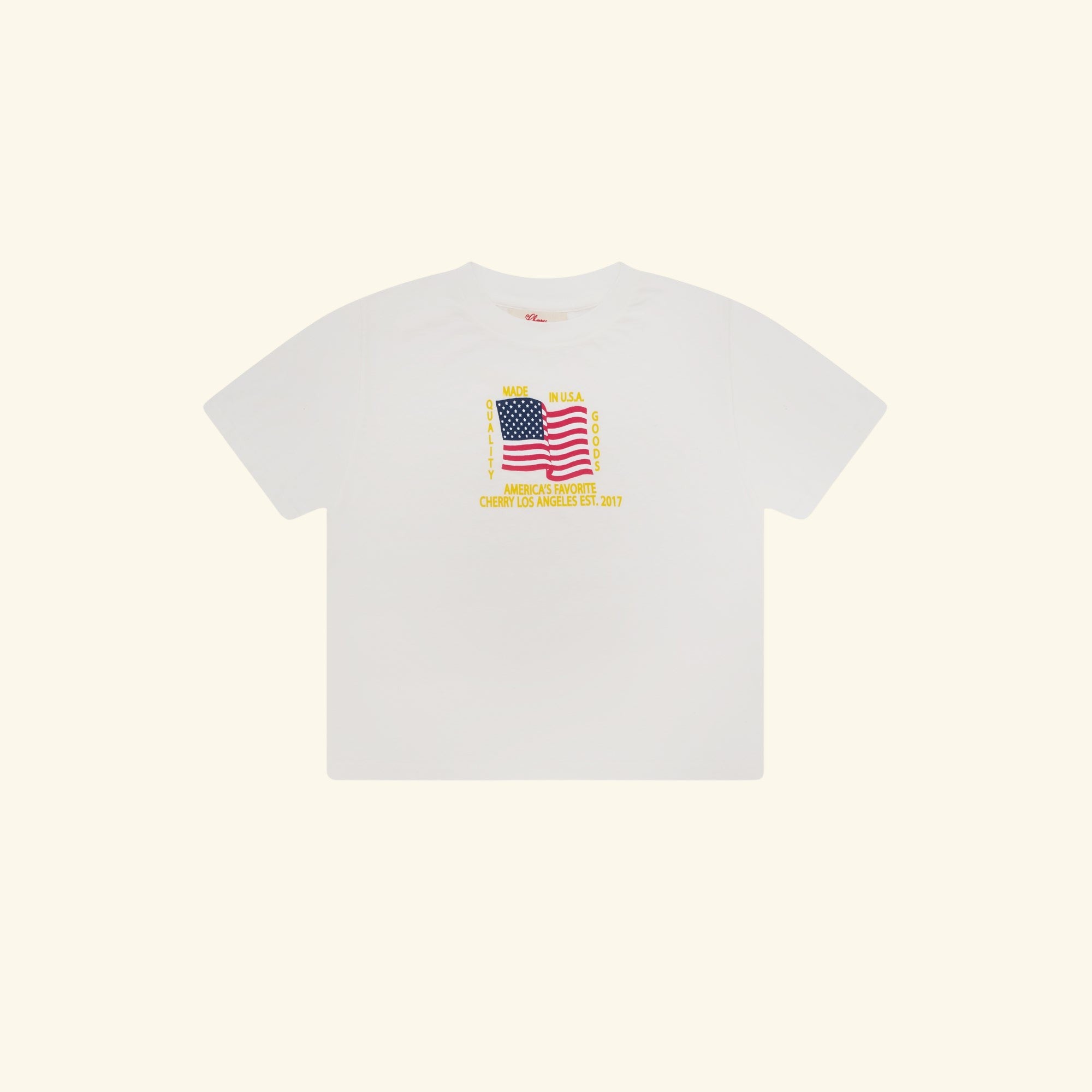 Women's Quality Goods Boxy Baby Tee (Vintage White)