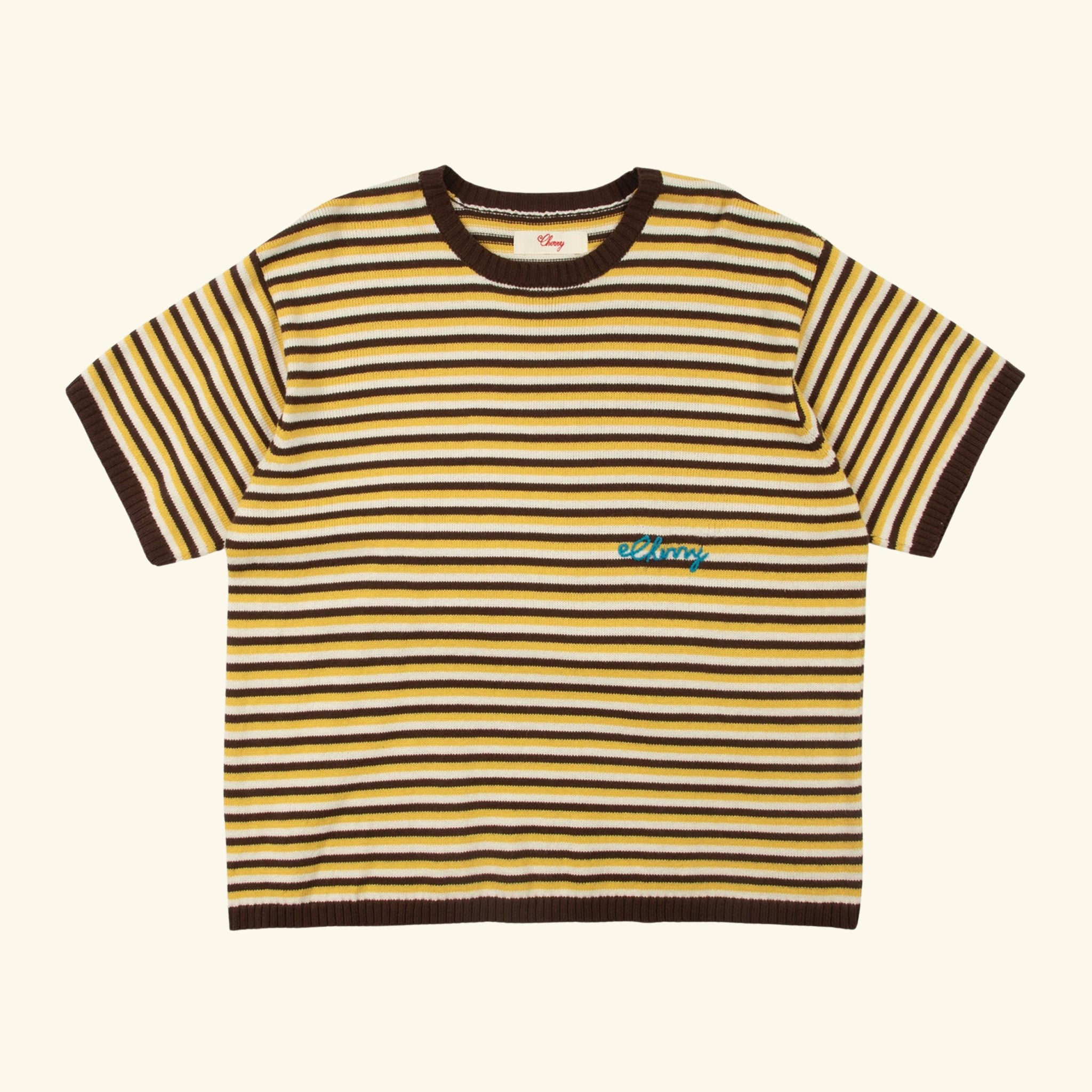 Striped Knit T-Shirt (Brown Butter)
