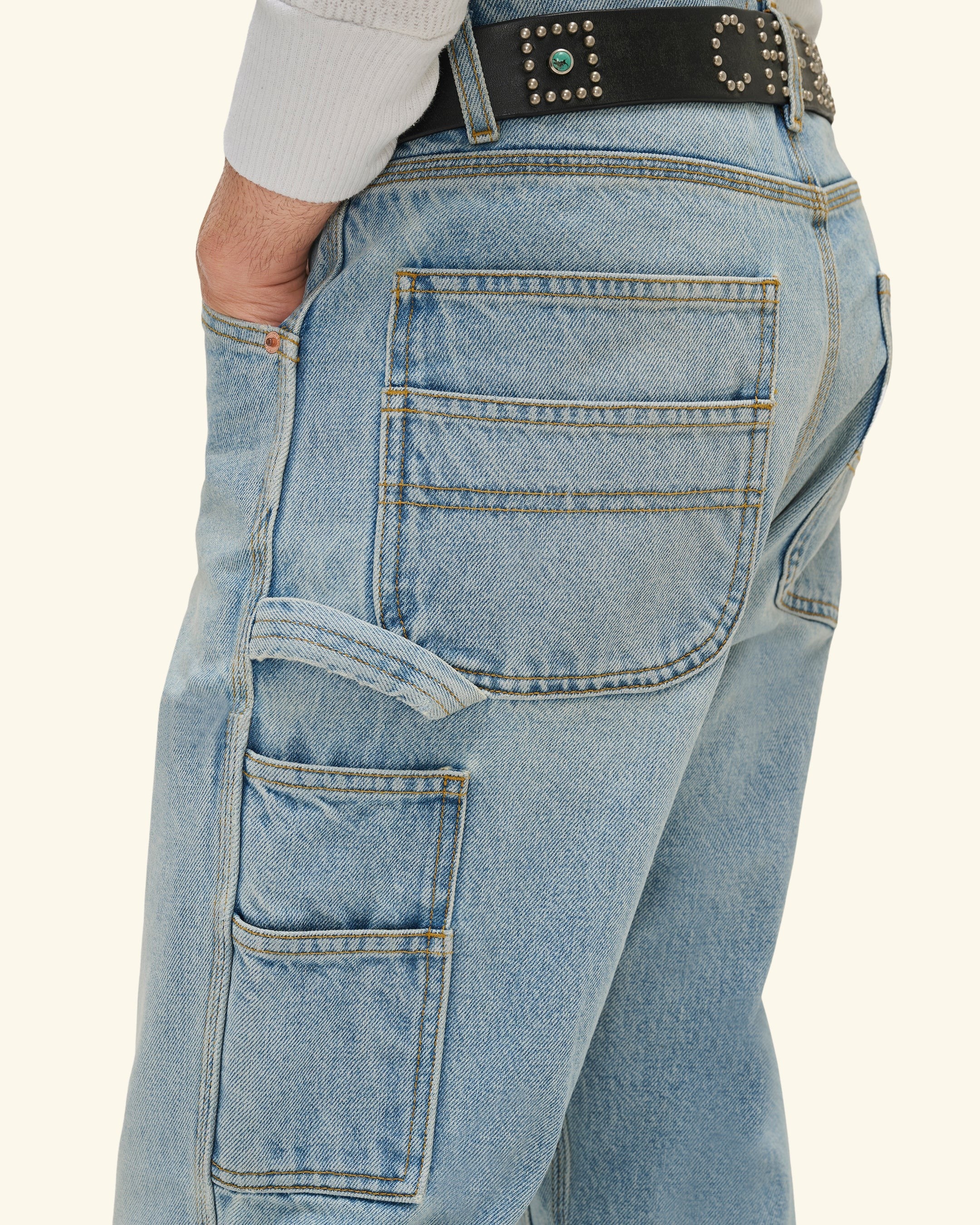 Wide Leg Carpenter Pants (Indigo Light Wash) – CHERRY LA